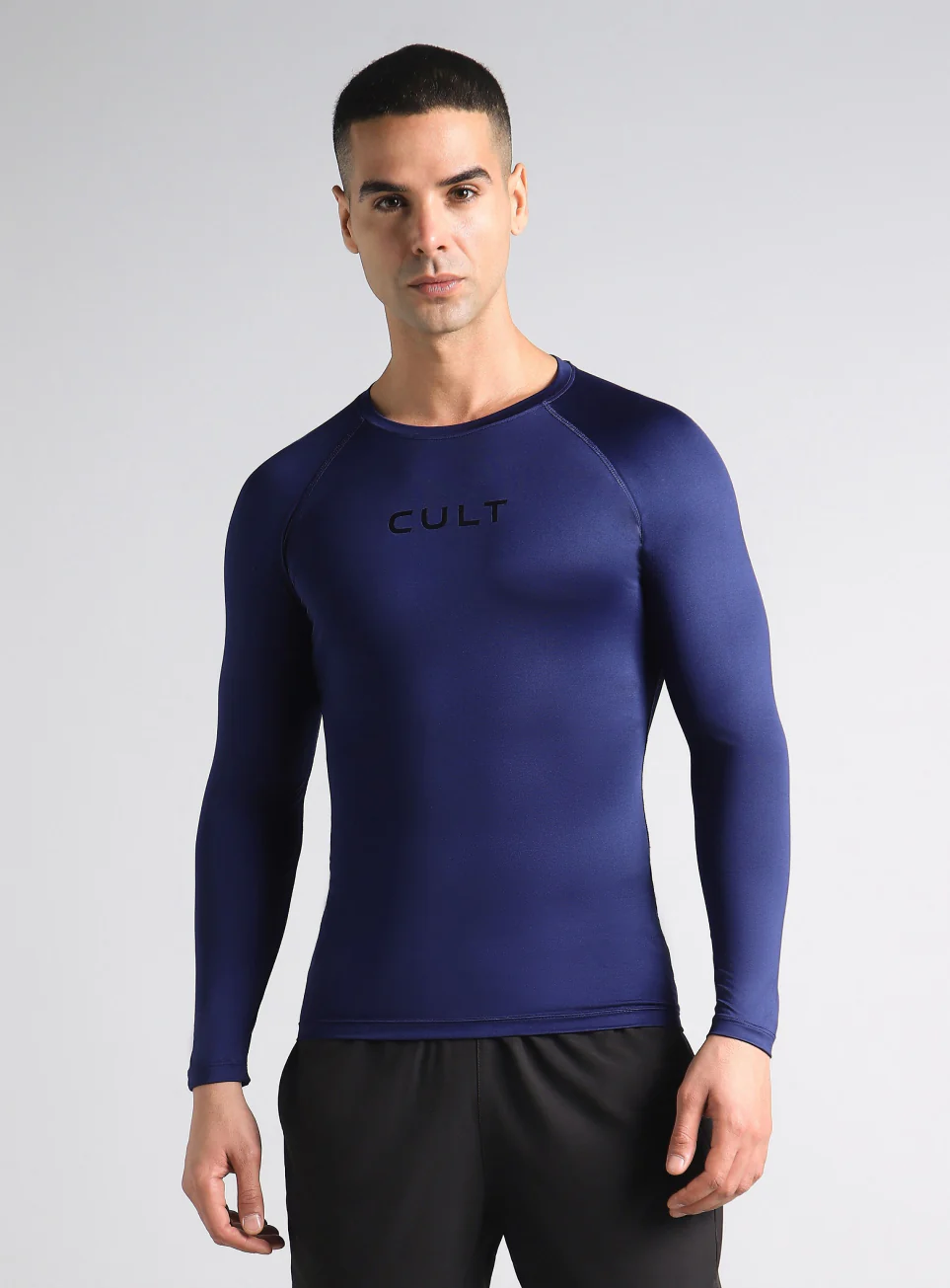 Men's Navy Power Compression Full Sleeve T-shirt - Image 4