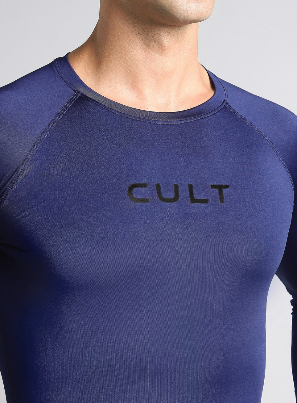 Men's Navy Power Compression Full Sleeve T-shirt - Image 7