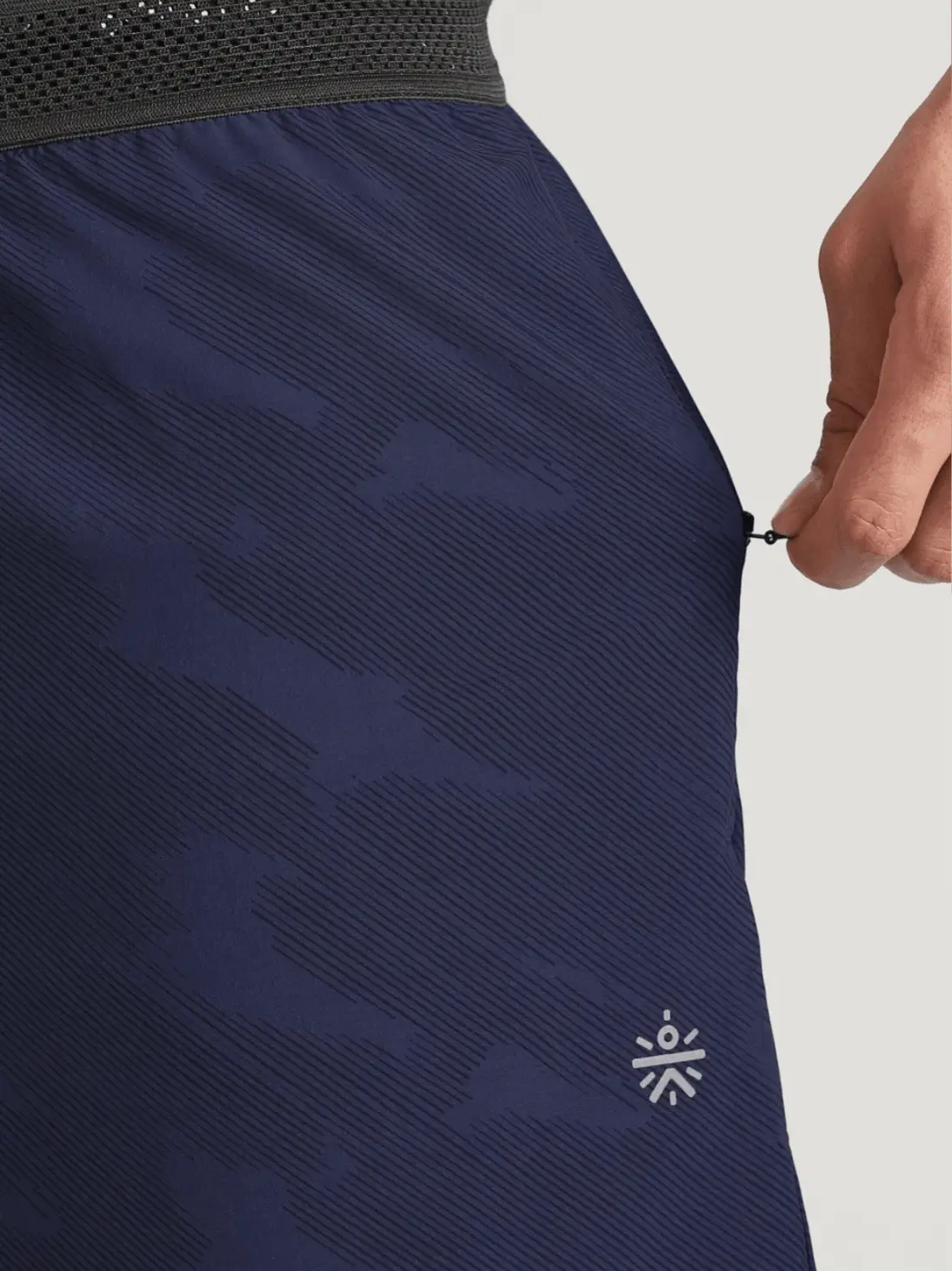 Men's Navy Urban Camo Plus Size Shorts with In-Buit Tights - Image 7
