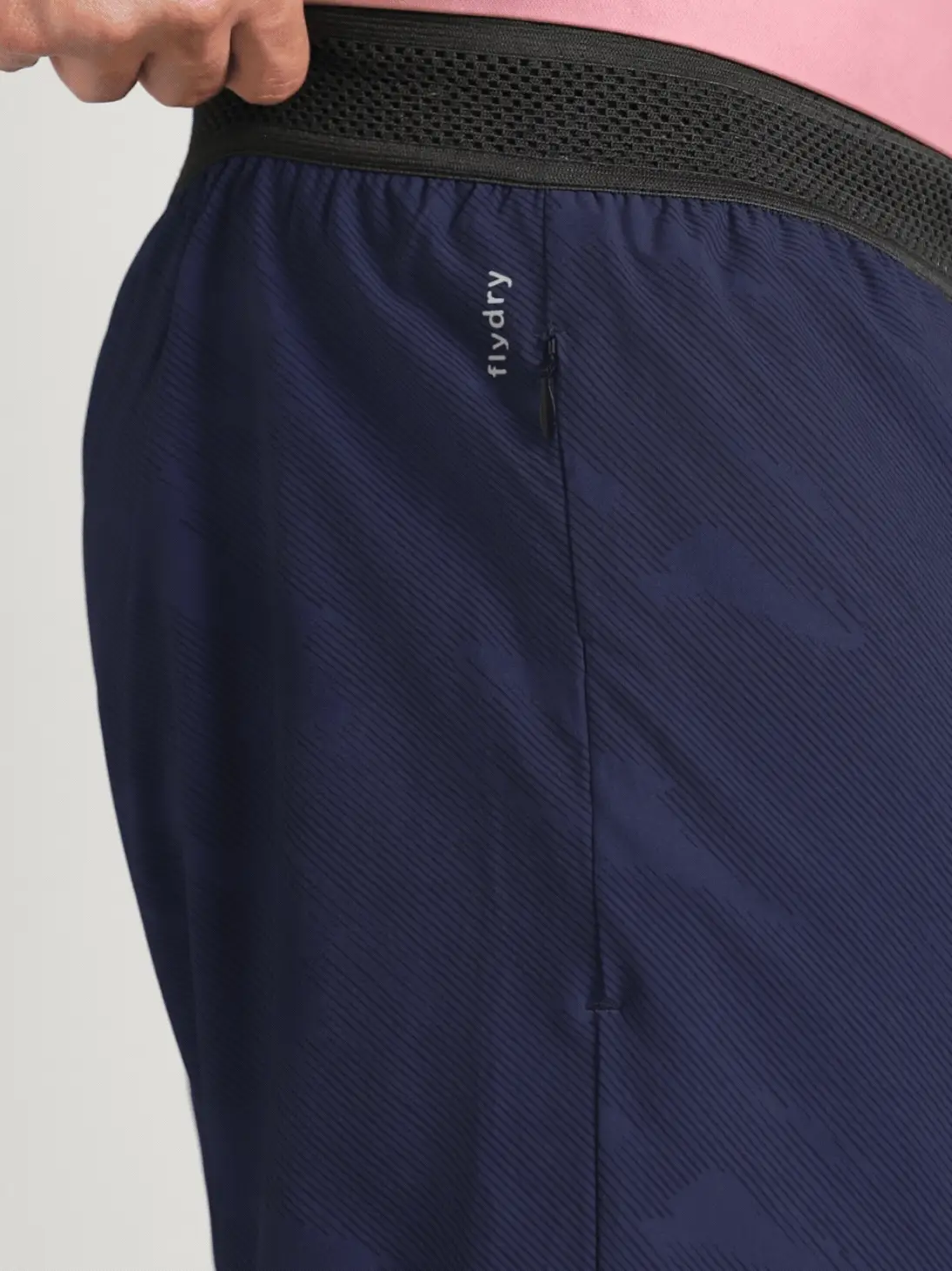 Men's Navy Urban Camo Plus Size Shorts with In-Buit Tights - Image 9