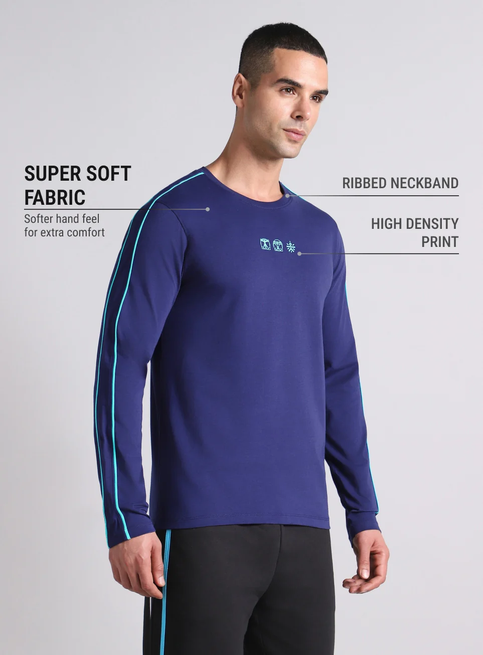 Men's Navy V-Man Cult Graphic Print Full Sleeve T-shirt - Image 5