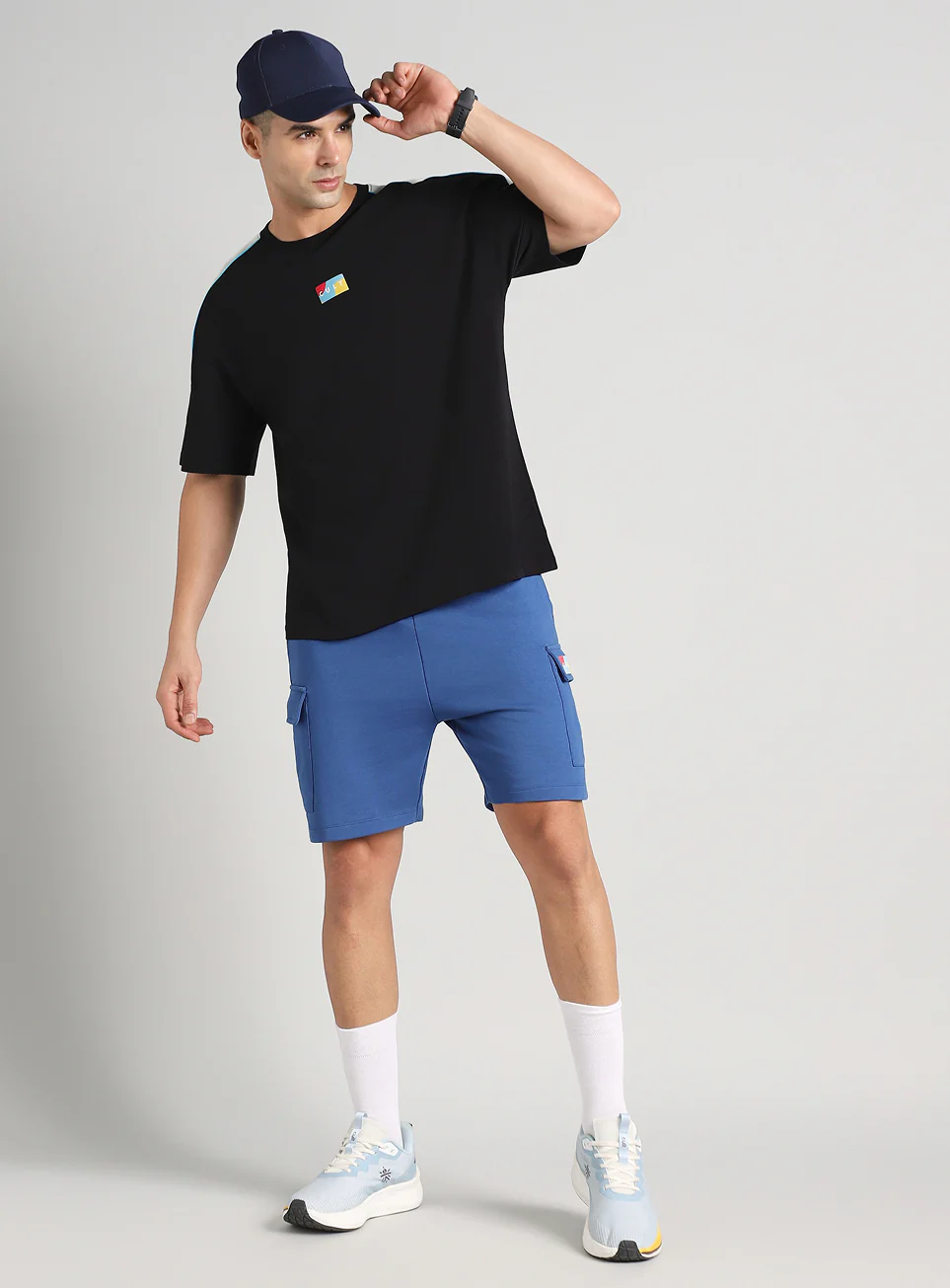 Men's Neon Black Fun and Play Sporty Oversized Fit T-shirt - Image 3