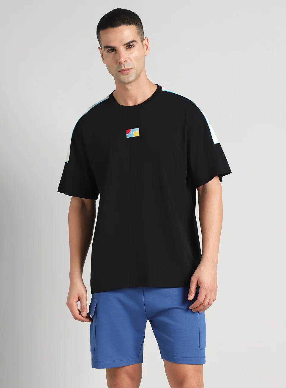 Men's Neon Black Fun and Play Sporty Oversized Fit T-shirt - Image 4