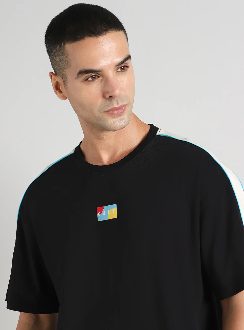 Men's Neon Black Fun and Play Sporty Oversized Fit T-shirt - Image 7