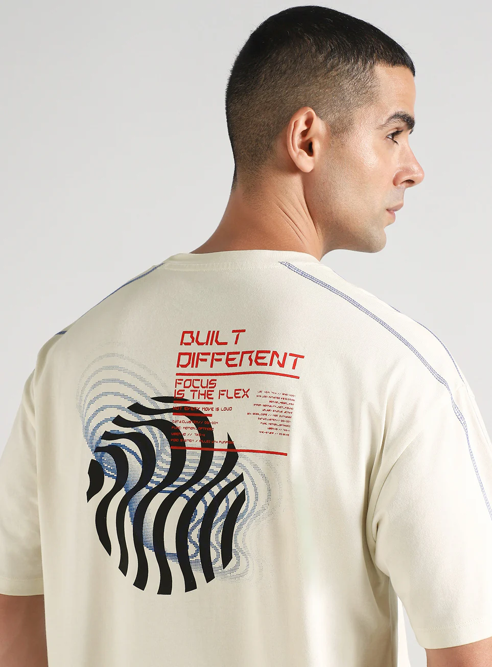 Men's Off White Built Different Oversized Fit T-shirt - Image 8