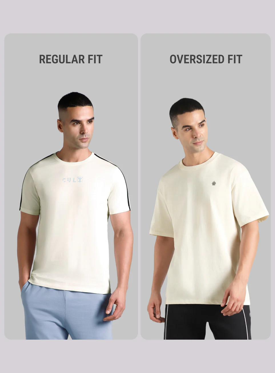 Men's Off White Built-In Motion Graphic Oversized T-shirt - Image 9