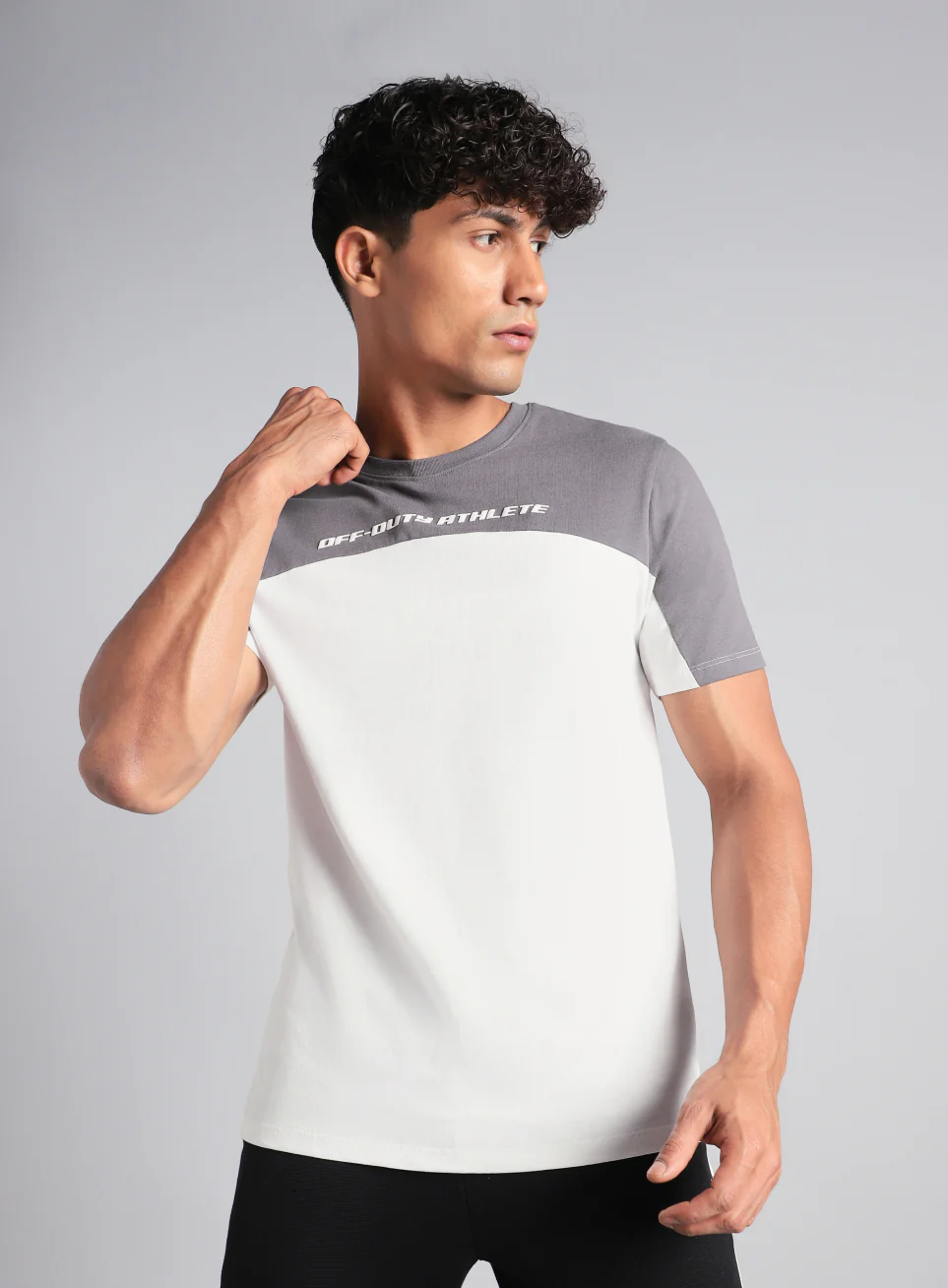 Men's Off White Offbeat Coloblock T-shirt