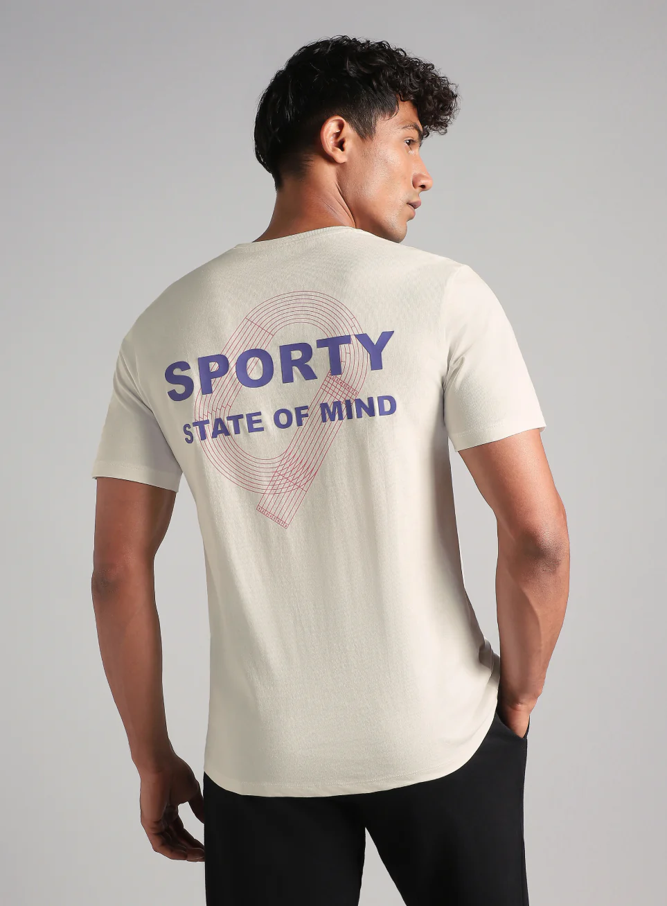 Men's Off White Sporty Racertrack T-Shirt