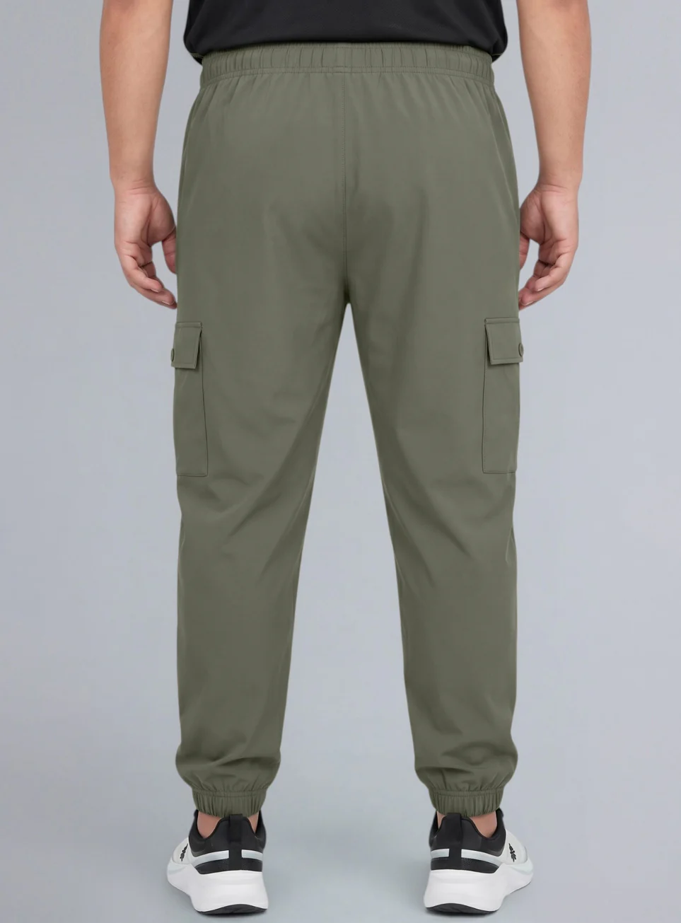 Men's Olive Cargo Training Plus Size Joggers - Image 6
