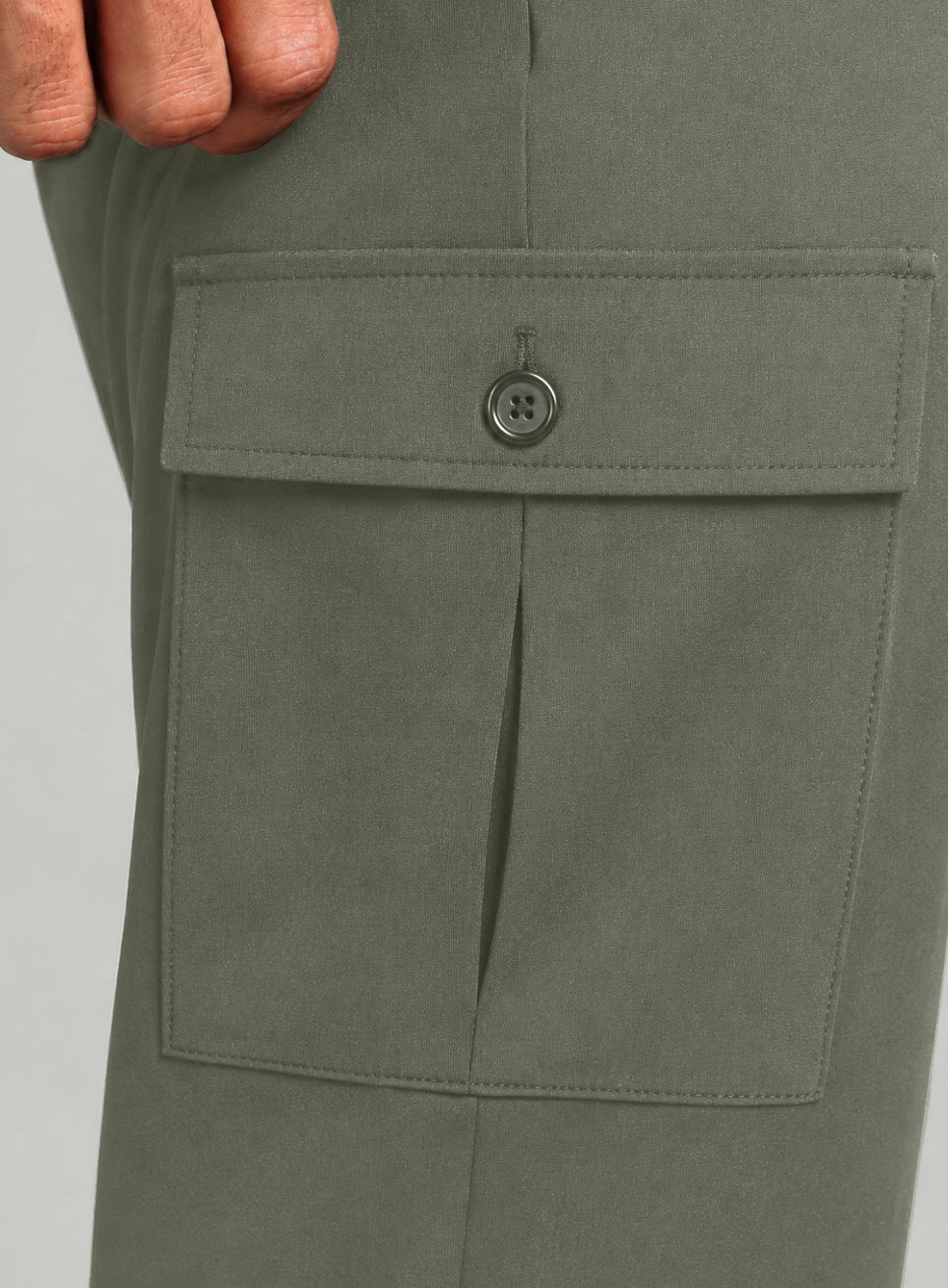 Men's Olive Cargo Training Plus Size Joggers - Image 8