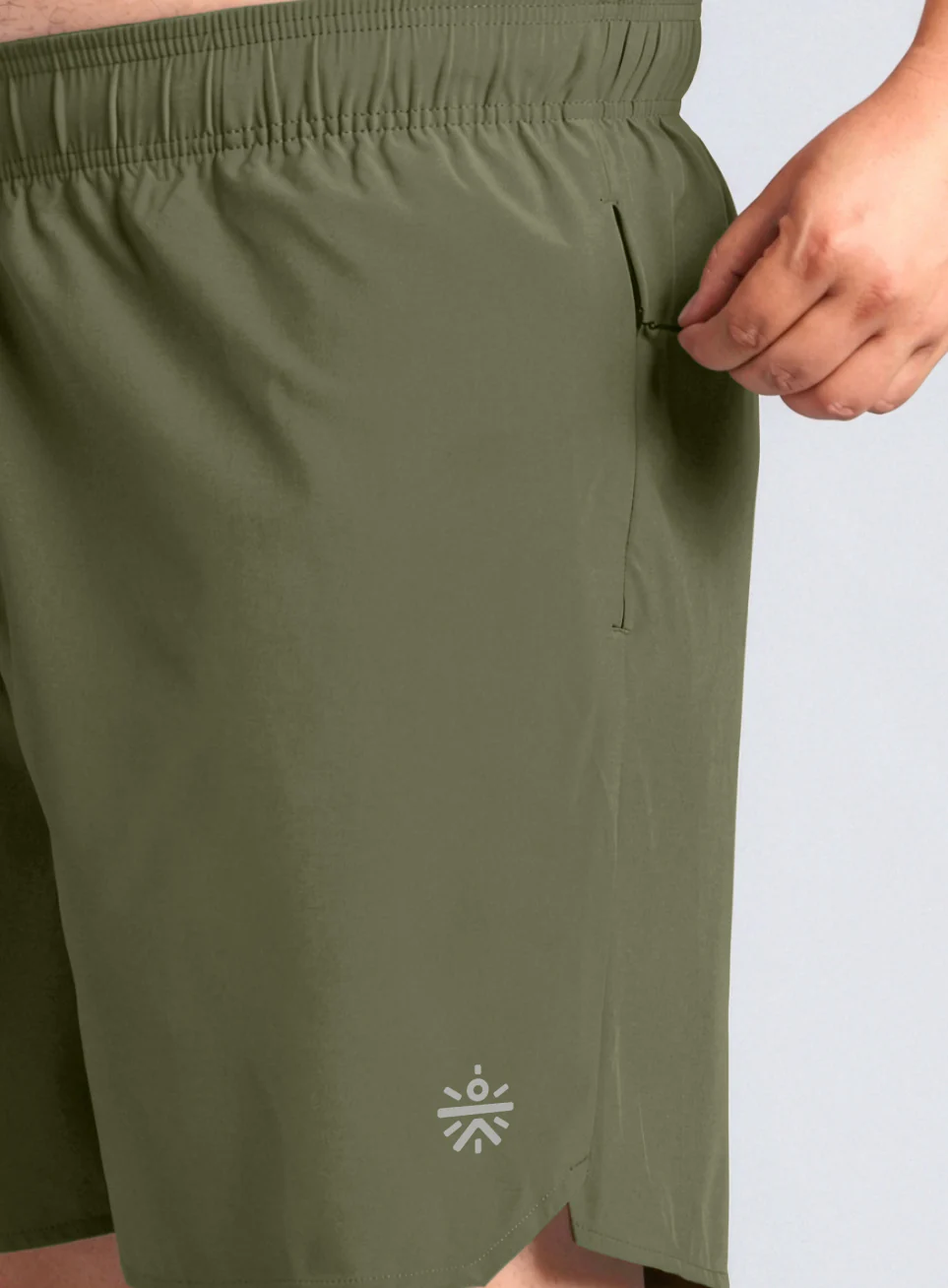 Men's Olive Runner's Essential Plus Size Shorts - Image 7