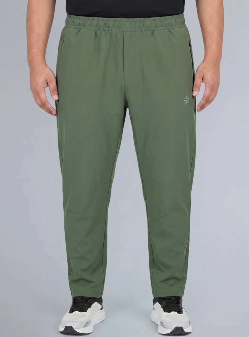 Men's Olive Runner's Essential Plus Size Trackpants - Image 4