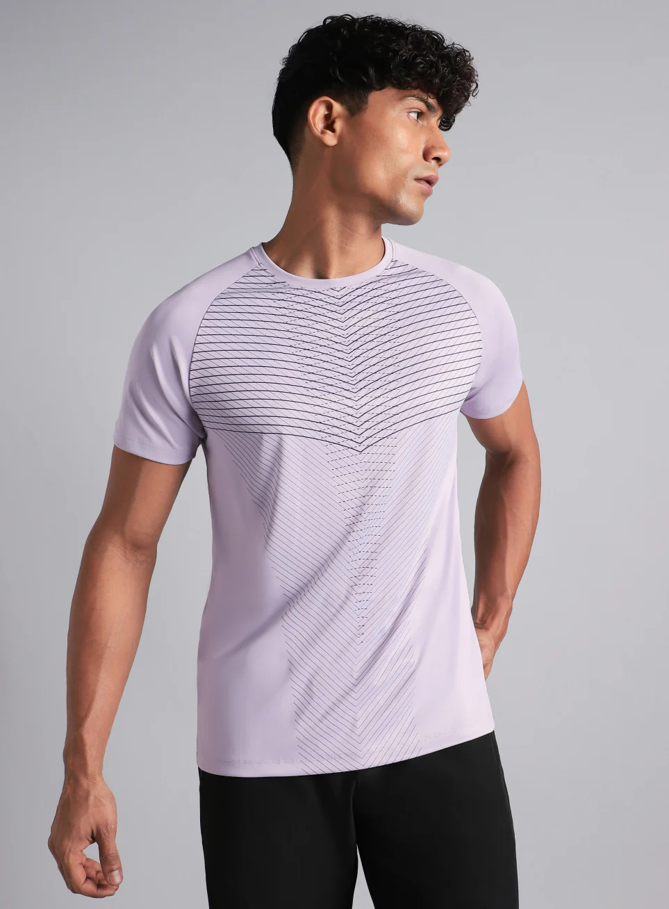 Men's Purple Energy Map Printed T-shirt