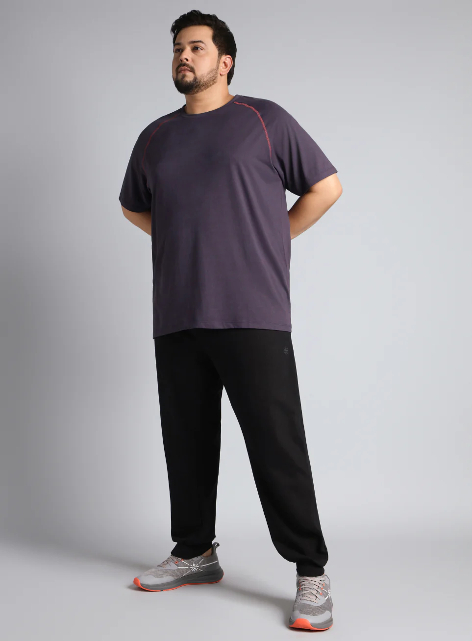 Men's Purple Flex Plus Size COMFORtech Regular fit T-shirt - Image 2