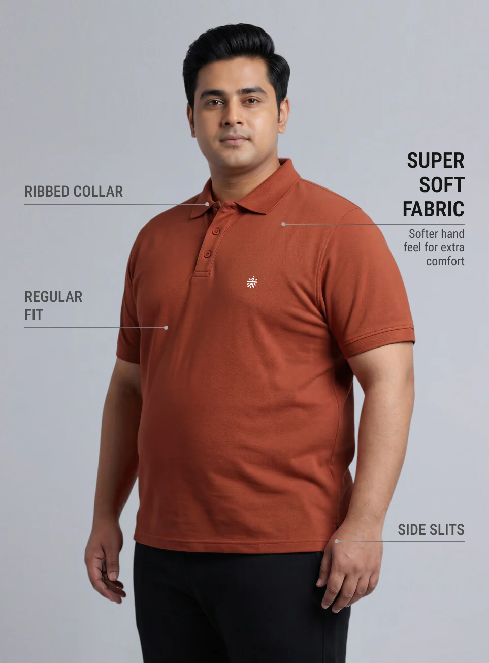 Men's Rust All Day Play Plus Size Polo T-shirt - Image 5