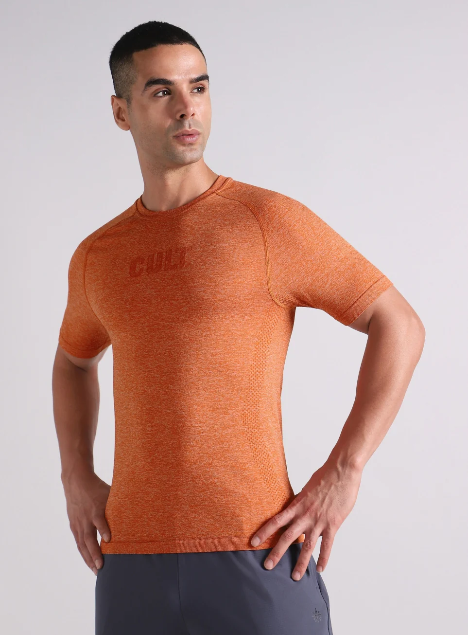 Men's Rust All Format Training Slim Fit Seamless T-shirt