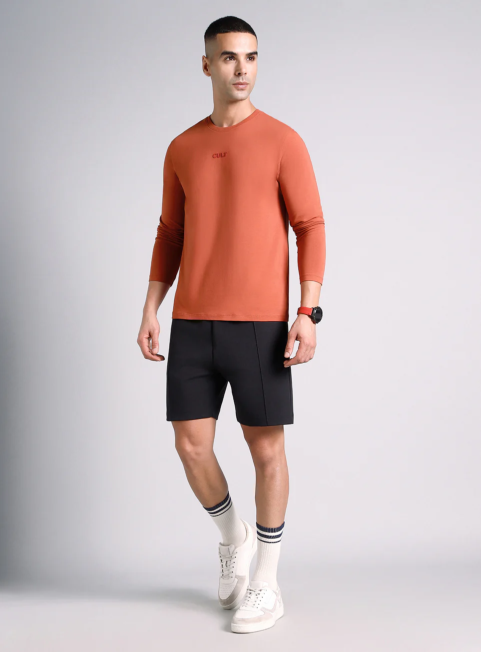 Men's Rust Essential Regular Fit Full Sleeve T-shirt - Image 2