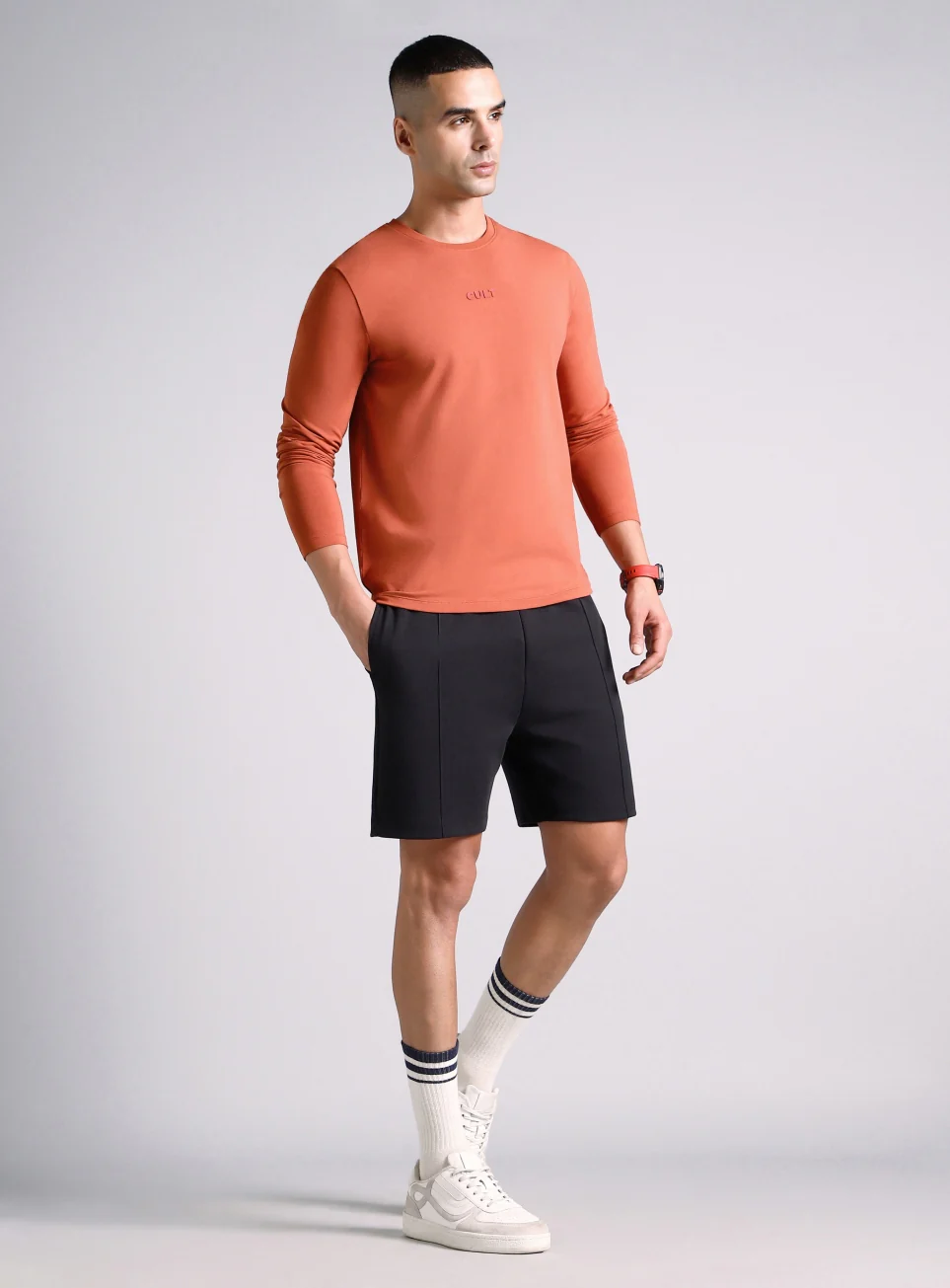 Men's Rust Essential Regular Fit Full Sleeve T-shirt - Image 3