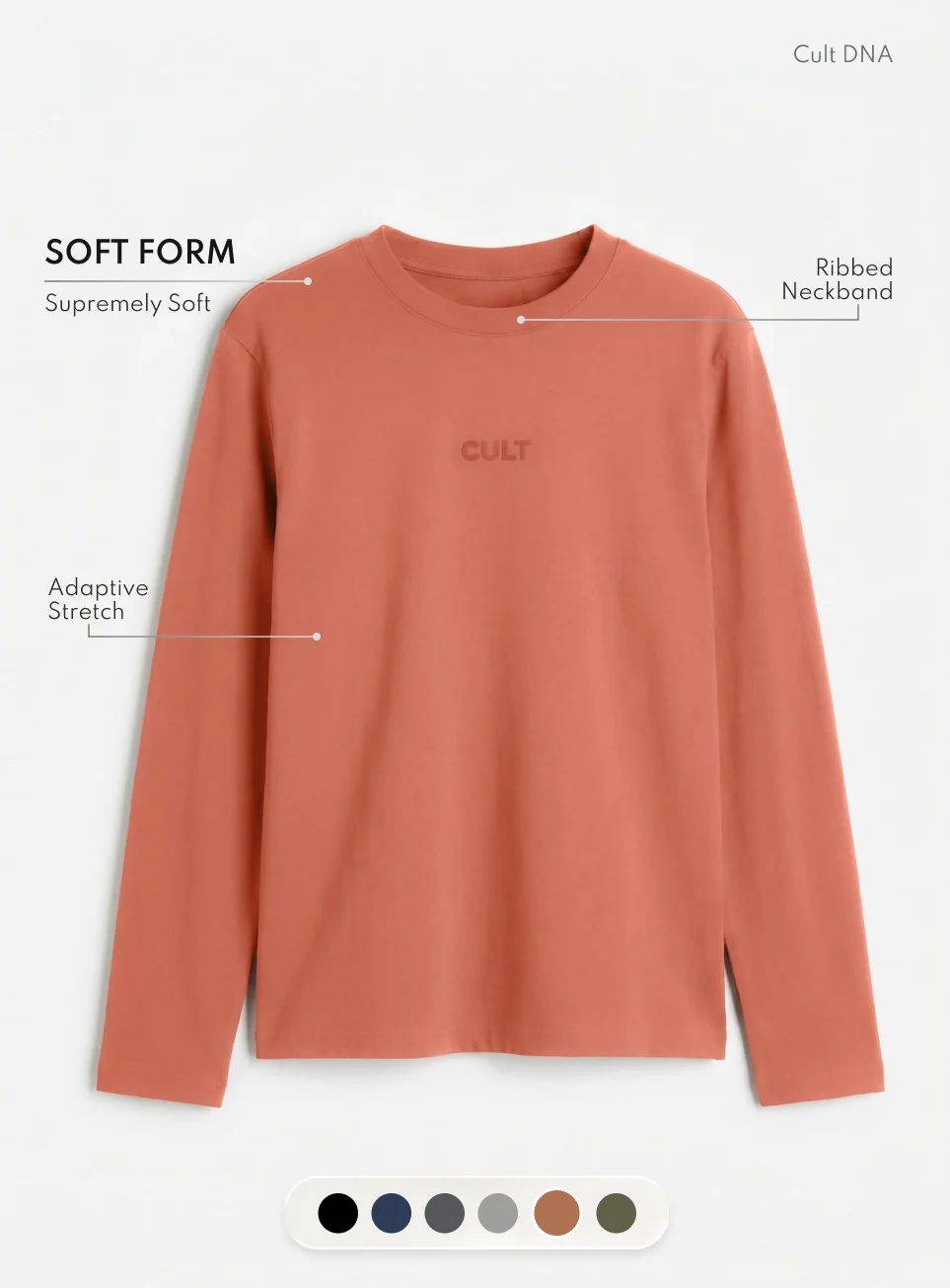 Men's Rust Essential Regular Fit Full Sleeve T-shirt - Image 5