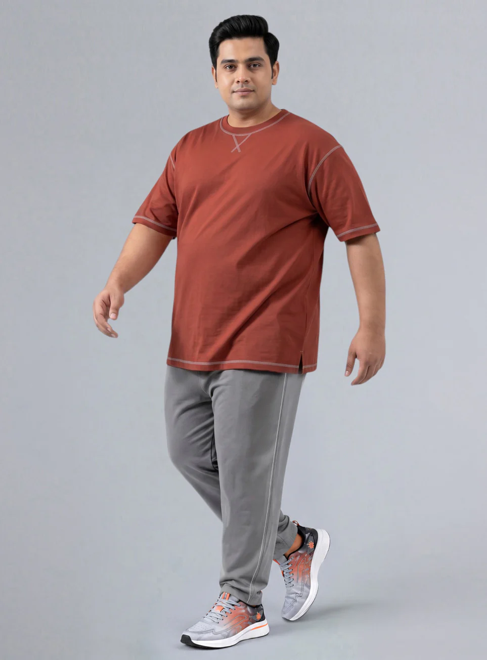 Men's Rust Play Day Plus Size Oversized Fit T-shirt - Image 3