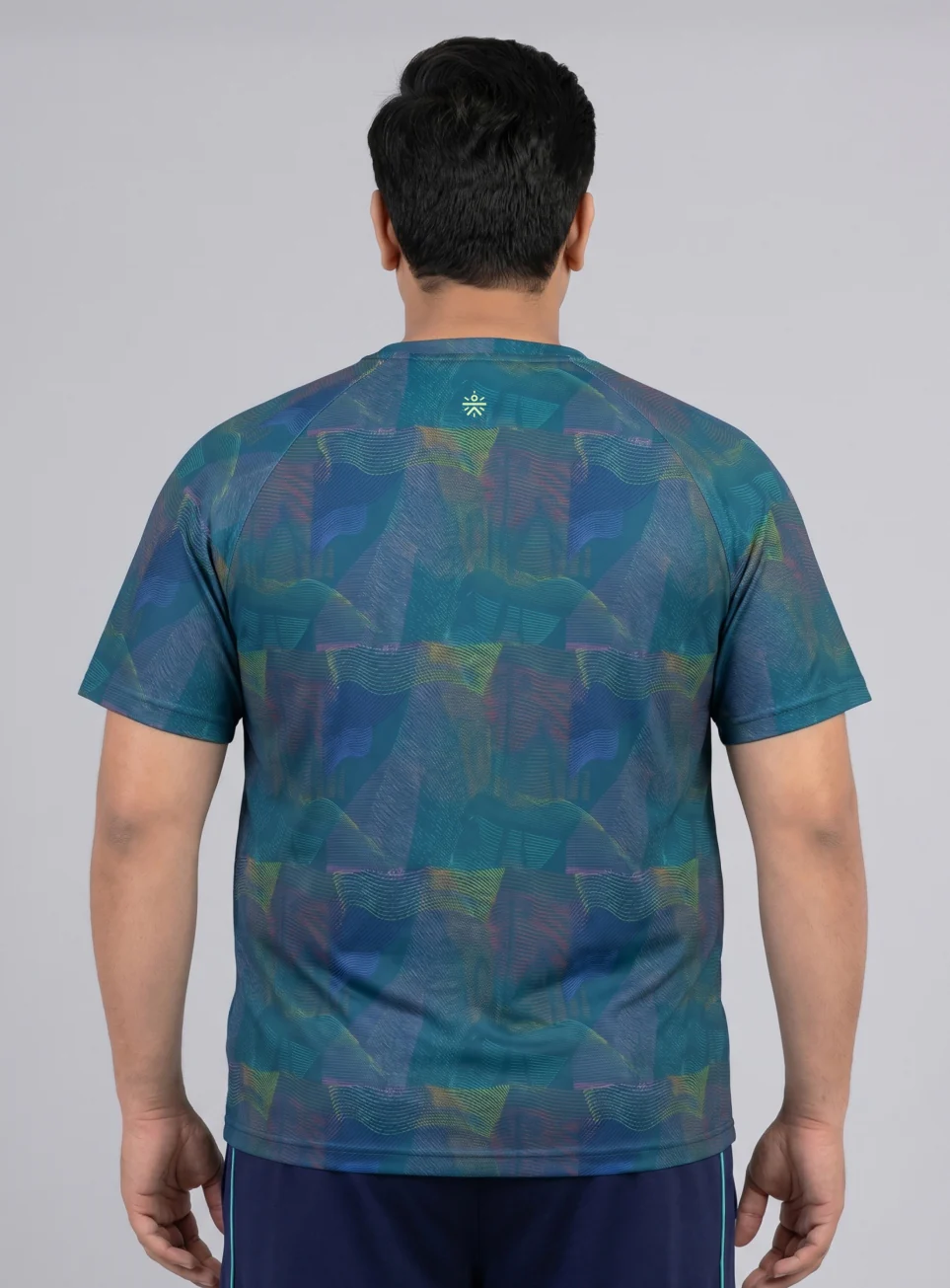 Men's Teal High Energy Line Training Plus Size T-shirt - Image 6