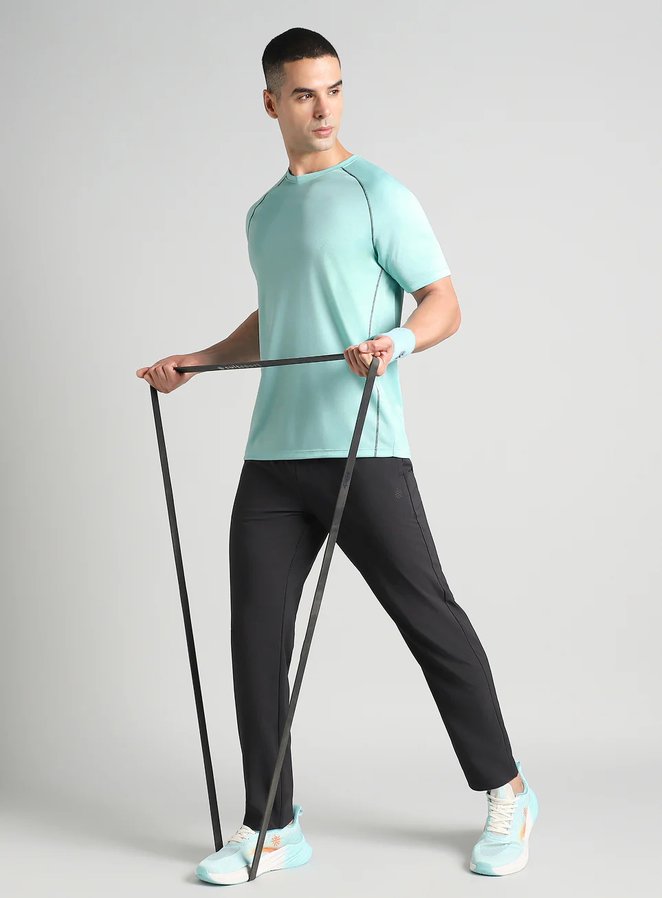 Men's Turquoise Everyday Workout Train T-shirt - Image 3