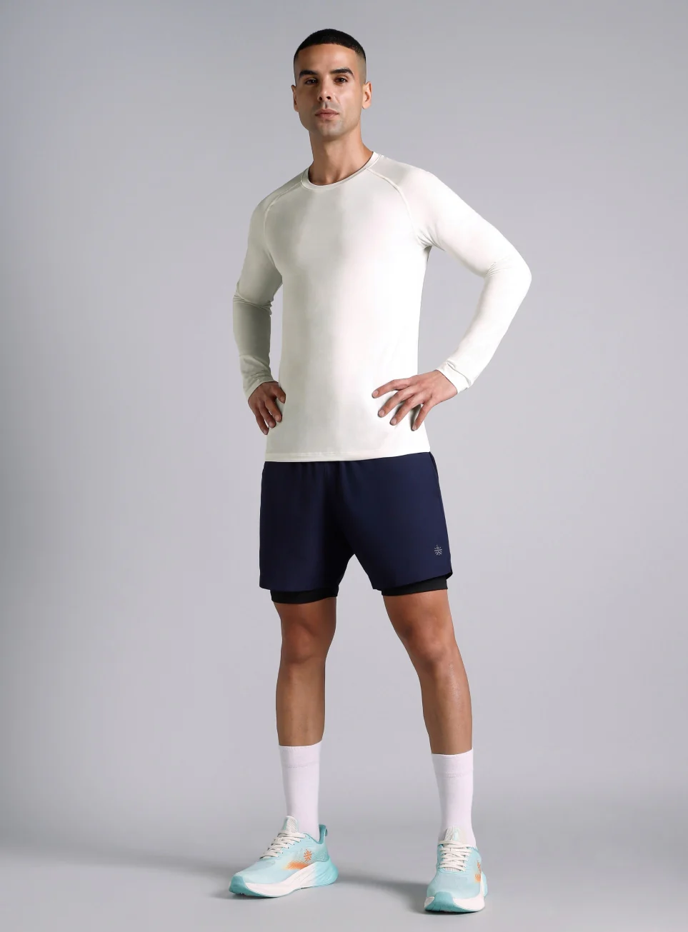 Men's White Base Layer Run Full Sleeve T-shirt - Image 2