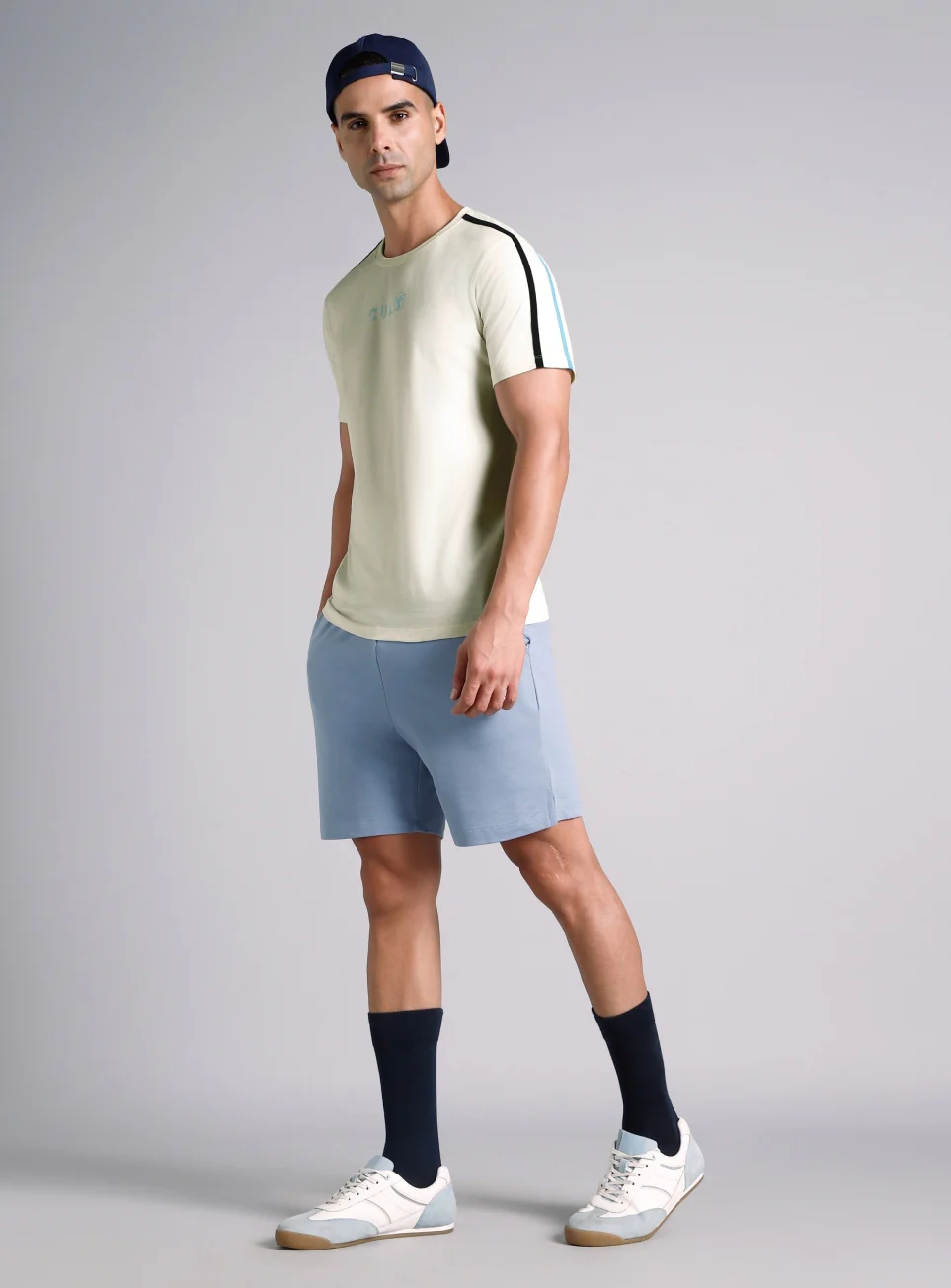 Men's White Contrast Playday T-shirt - Image 2
