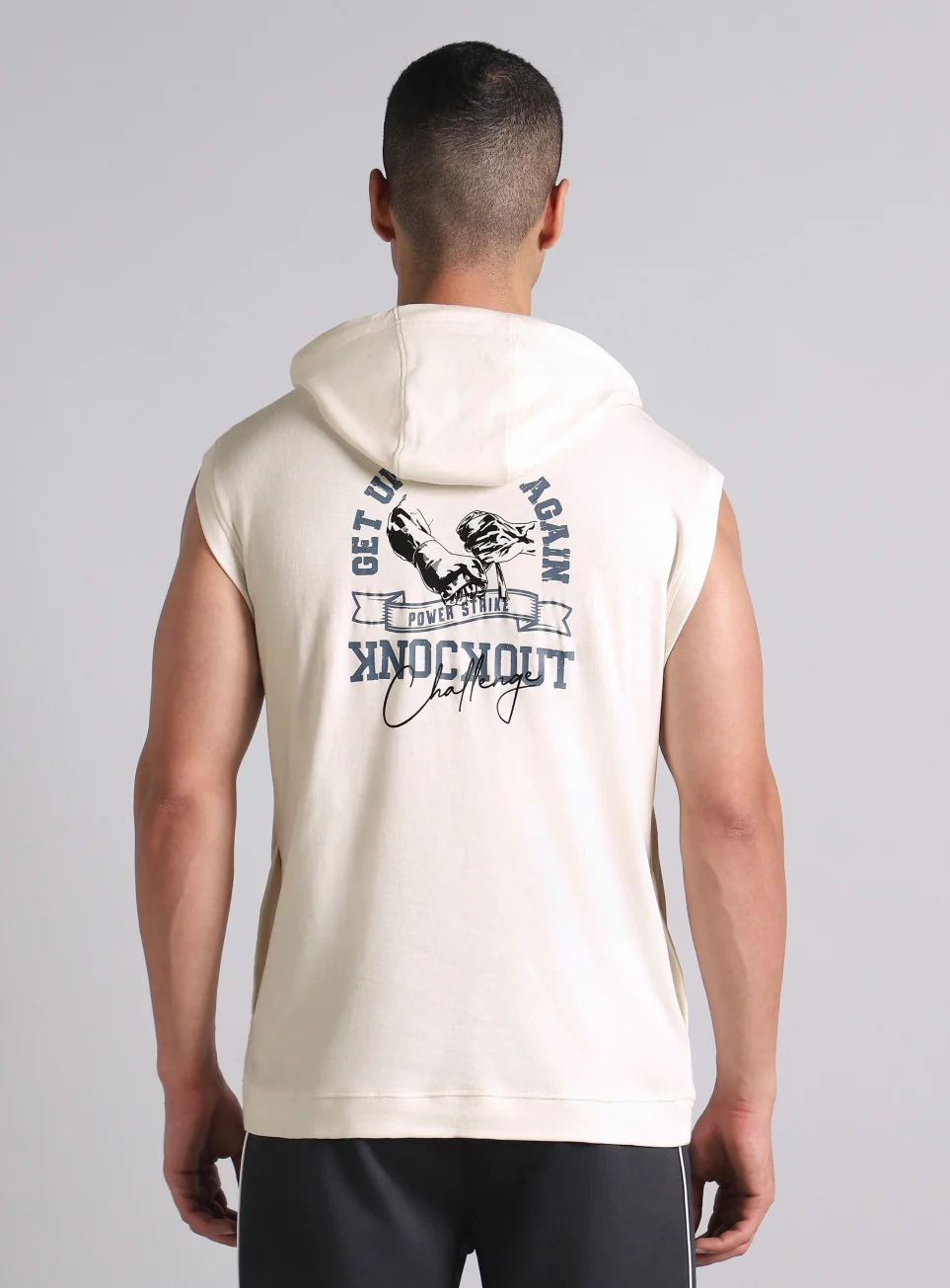 Men's White Fight Combat Hoodie Tank - Image 6