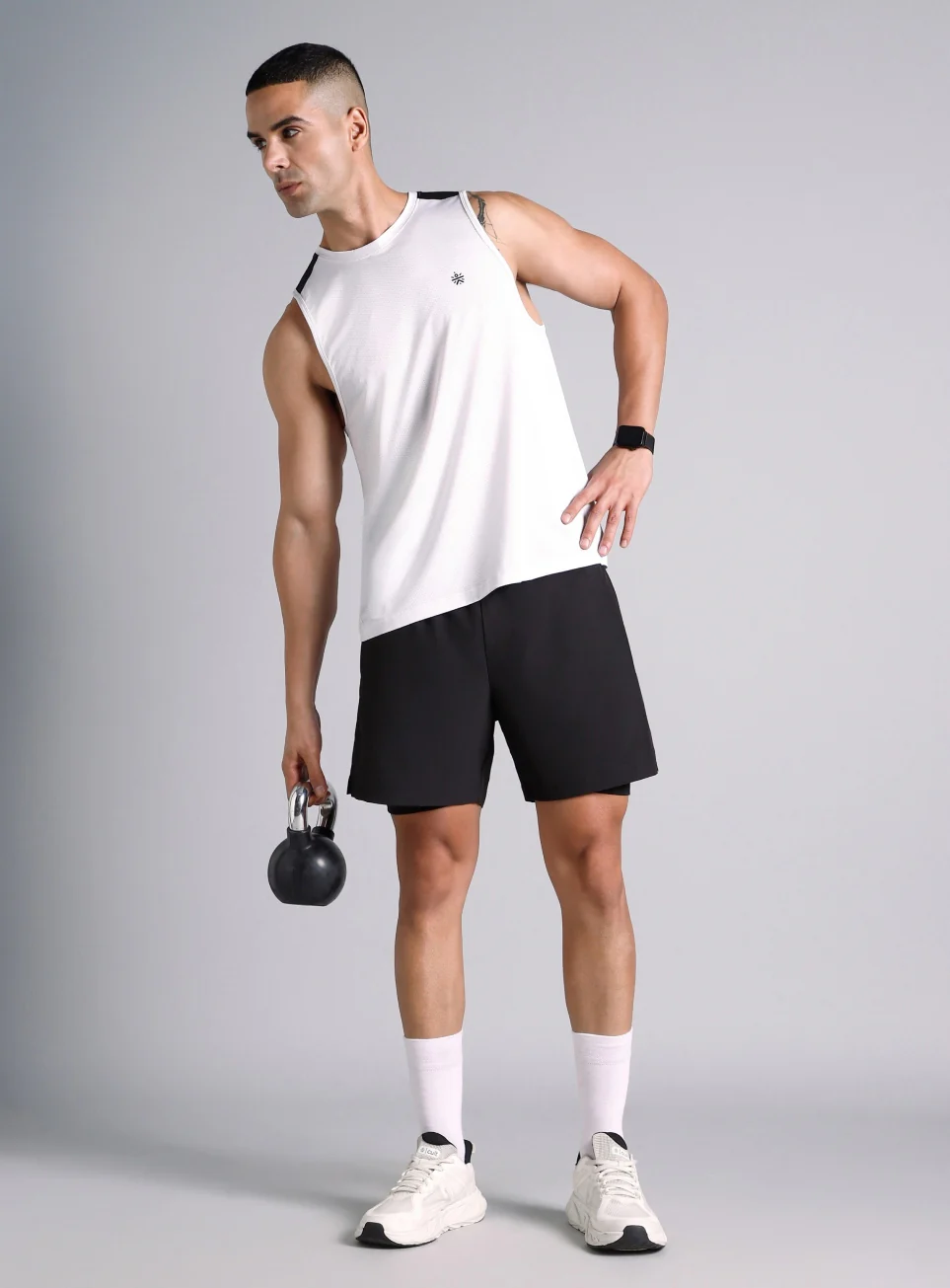 Men's White Train All Day Tank - Image 2