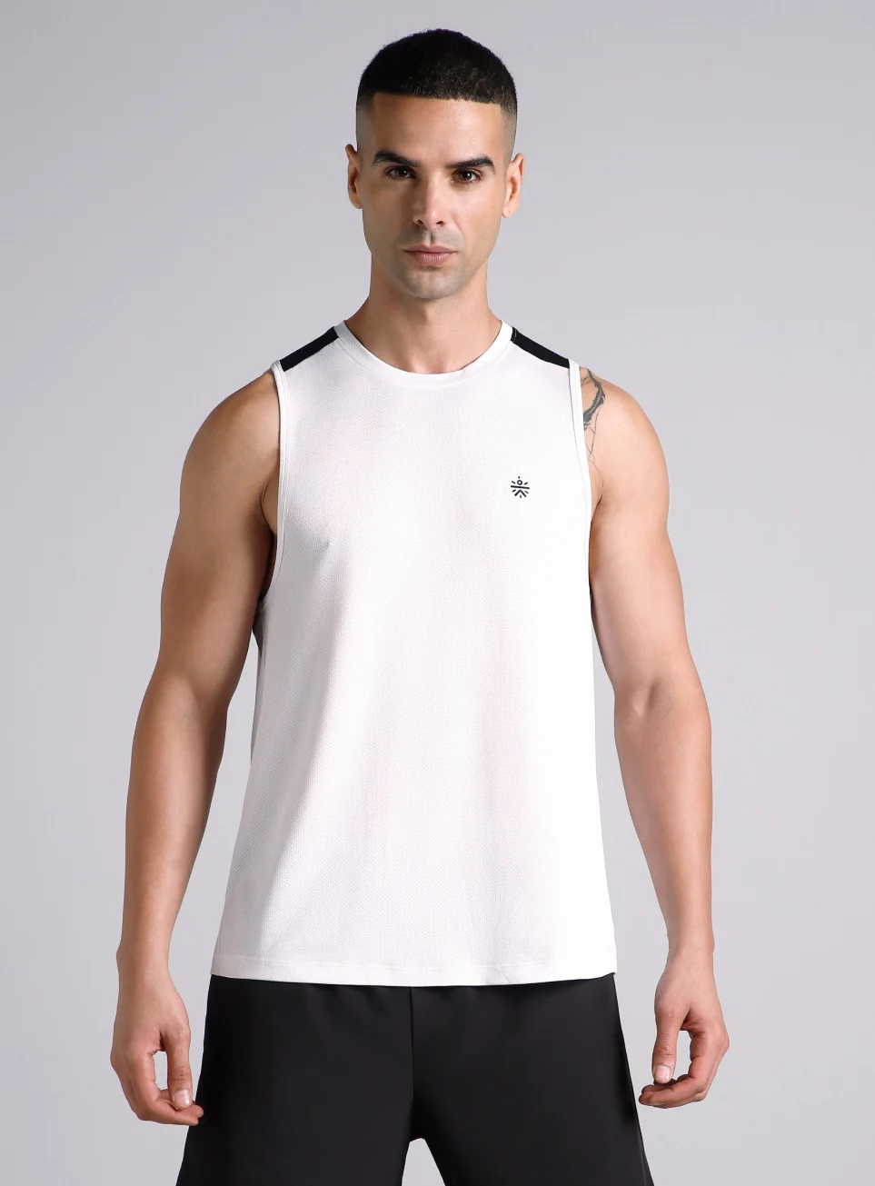 Men's White Train All Day Tank - Image 4