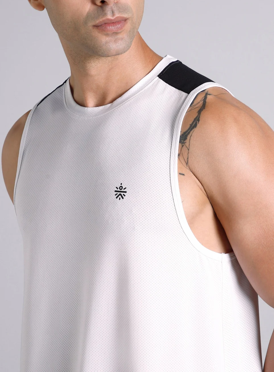 Men's White Train All Day Tank - Image 7