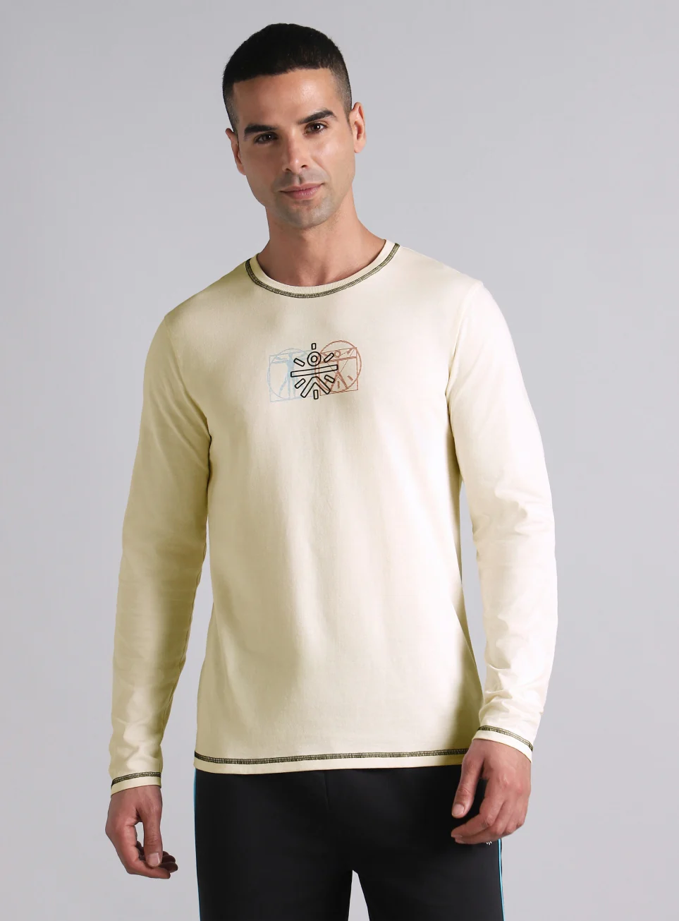 Men's White V-Man Cult Graphic Full Sleeve T-shirt - Image 4