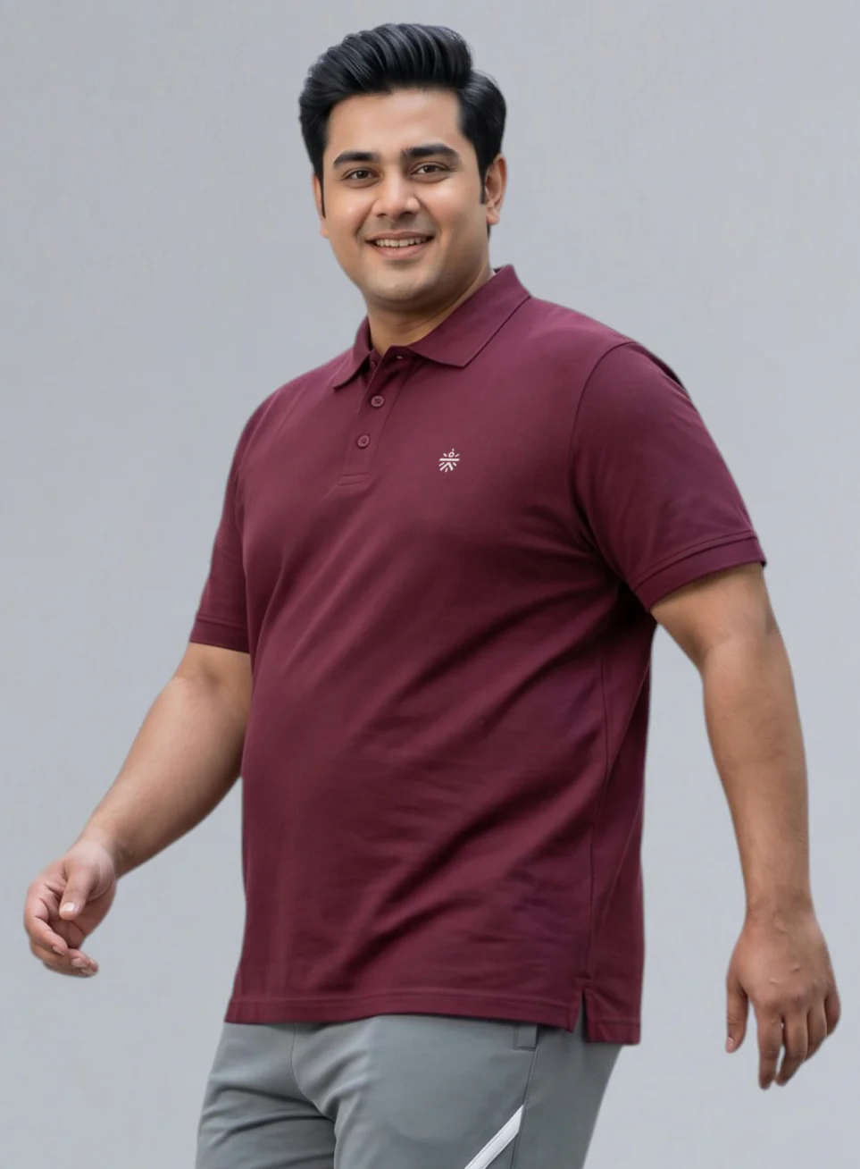 Men's Wine All Day Play Plus Size Polo T-shirt