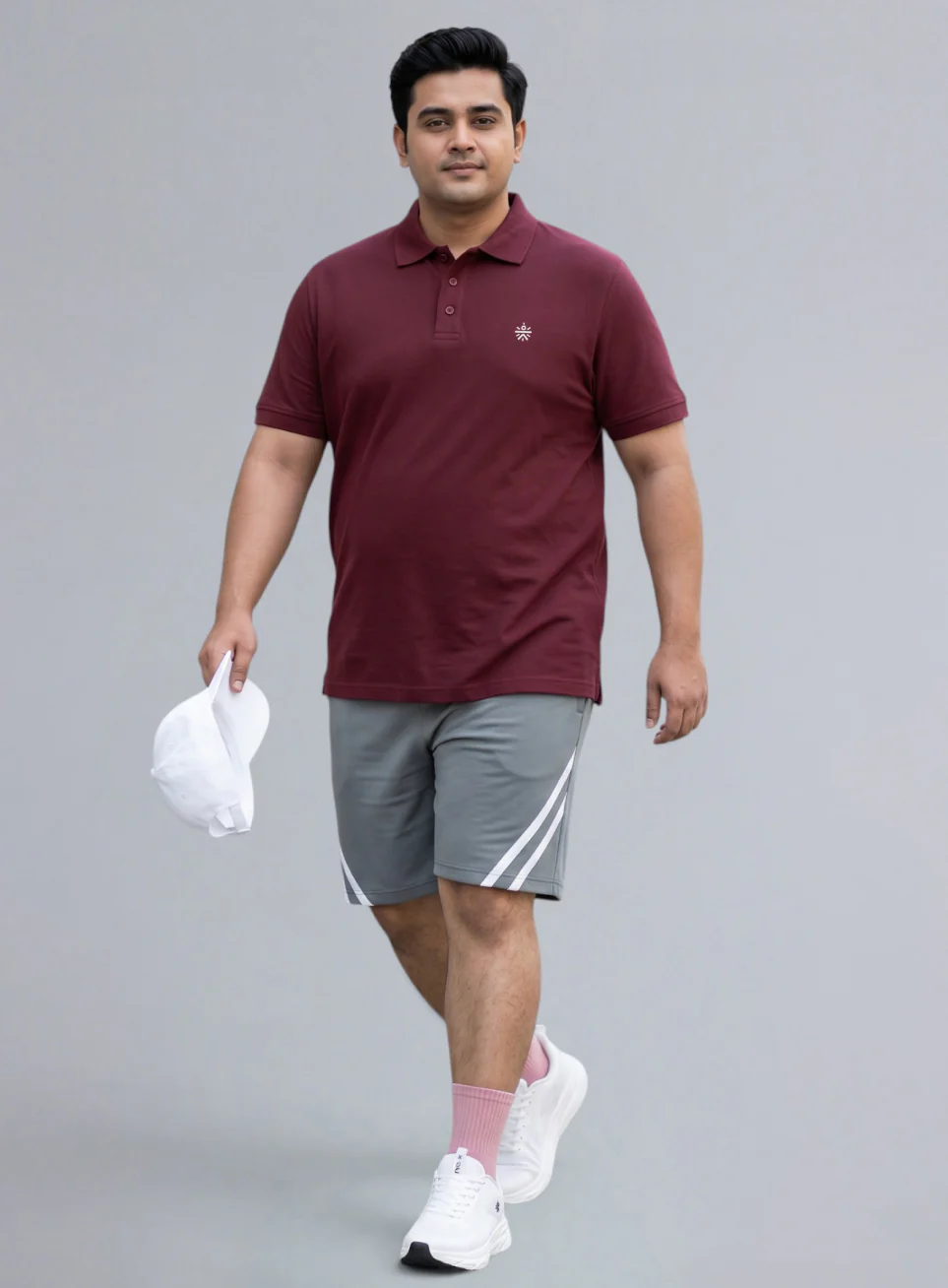 Men's Wine All Day Play Plus Size Polo T-shirt - Image 2