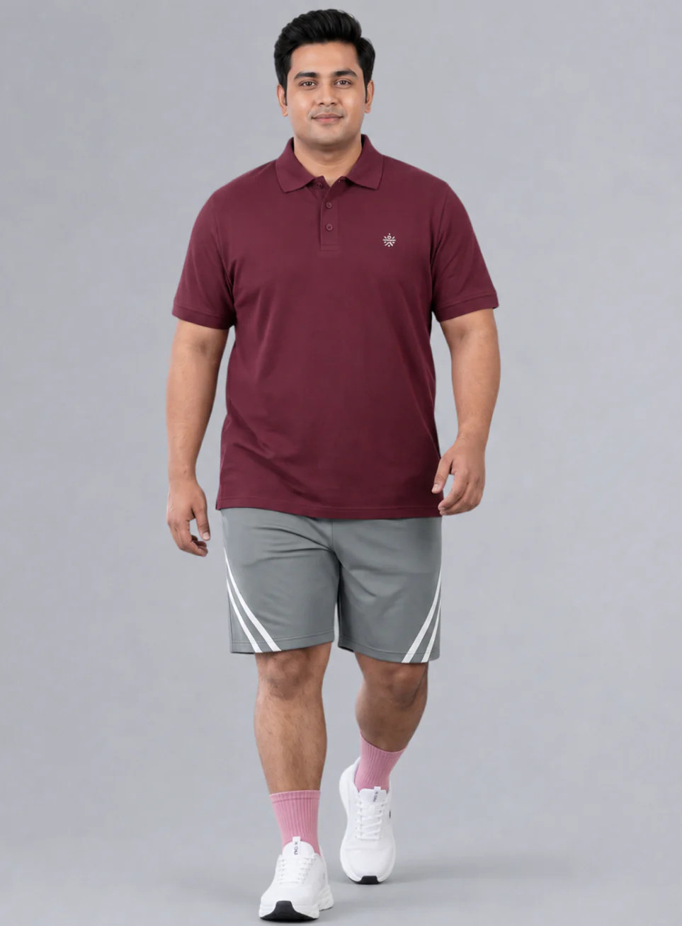 Men's Wine All Day Play Plus Size Polo T-shirt - Image 3