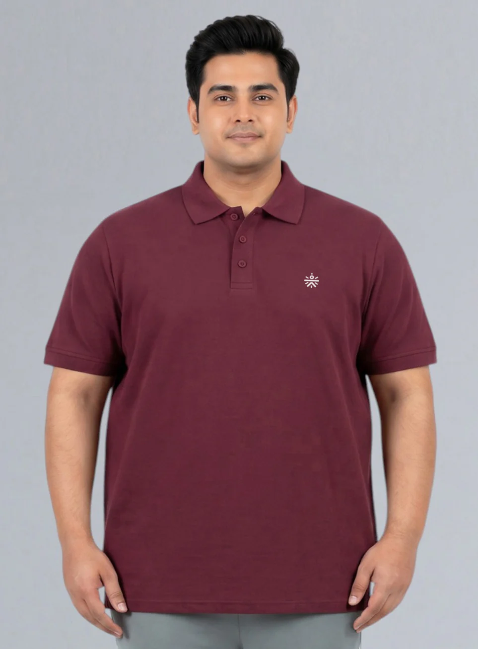 Men's Wine All Day Play Plus Size Polo T-shirt - Image 4