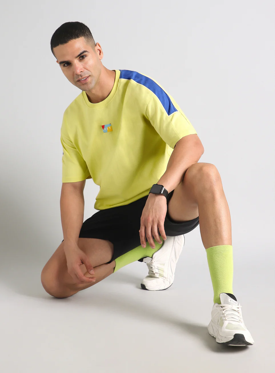 Men's Yellow Fun and Play Sporty Oversized Fit T-shirt - Image 3