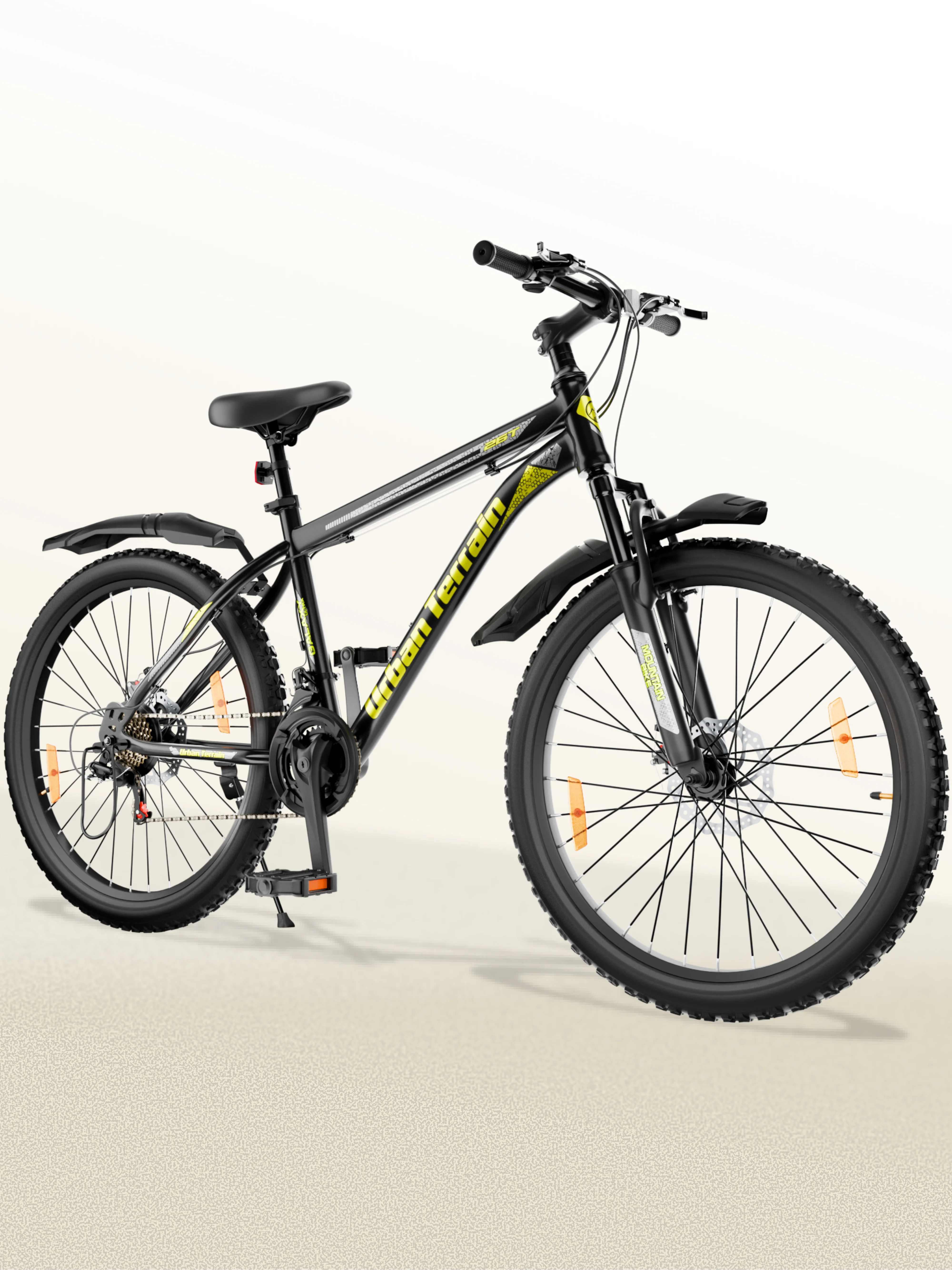 Galaxy Ultra Mountain Bike Steel 21 Speed Cycle 26 inch Tyre, Green With Front Suspension, Single Wall Rim and Dual Disc Brakes Ideal For 5 ft to 5.7 ft