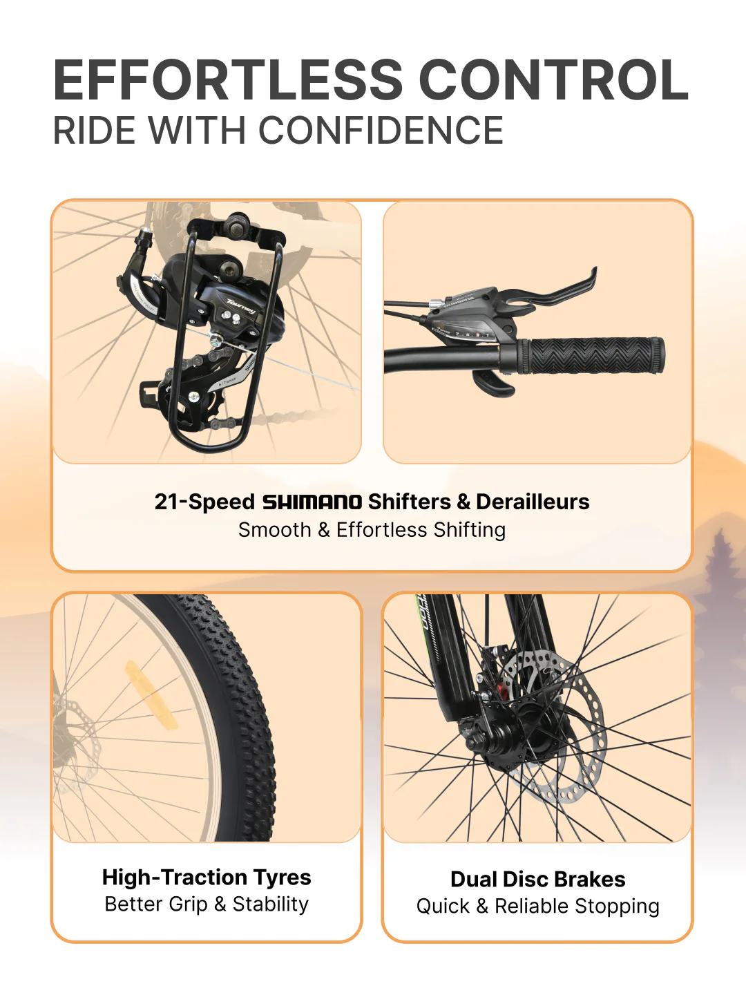 Bolt Ultra Mountain Bike Steel 21 Speed Cycle 27.5 inch Tyre, Grey With Front Suspension, Double Wall Rim and Dual Disc Brakes, Ideal For 5.2 ft to 6 ft - Image 4
