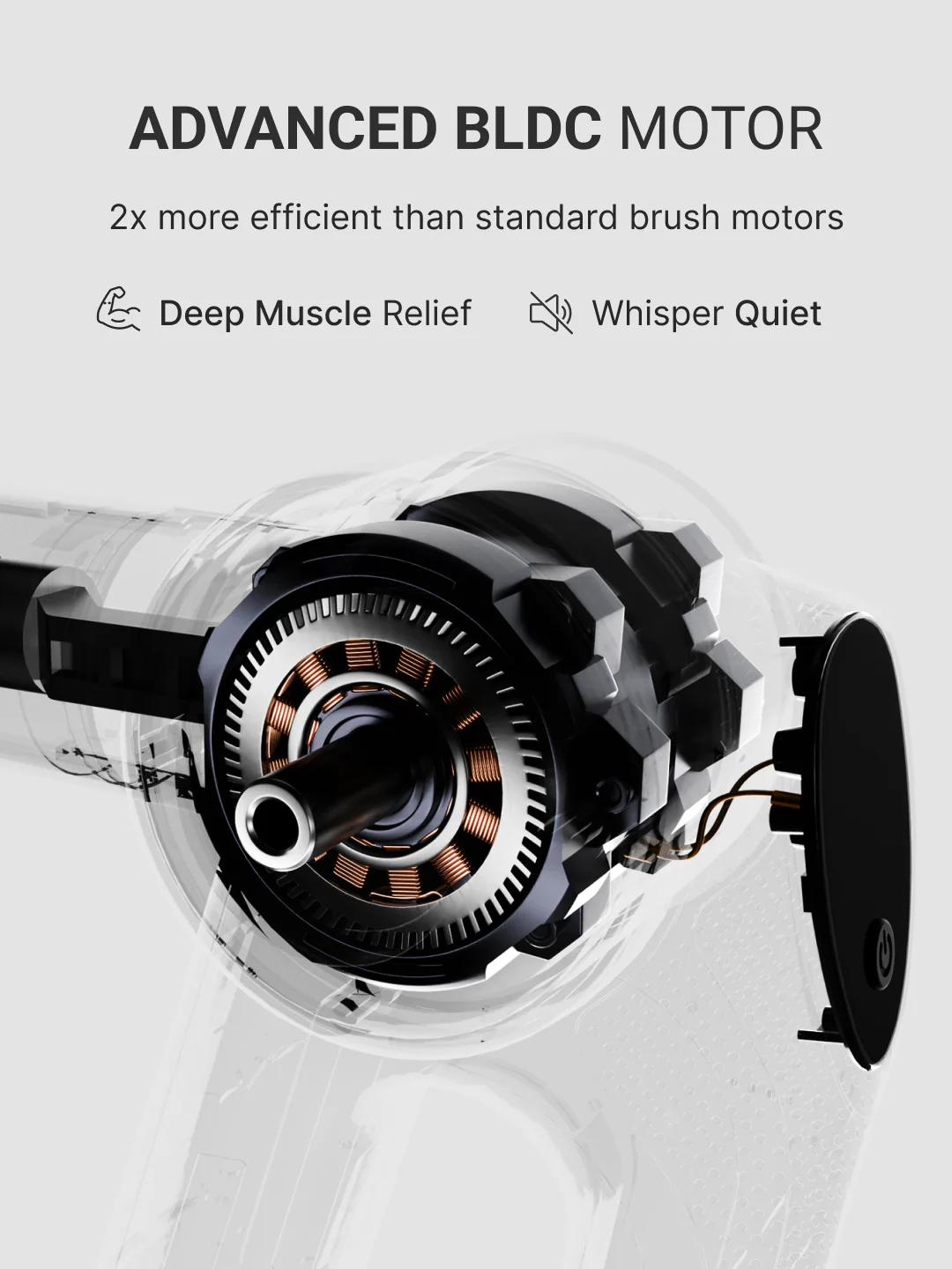 Cult Nitro, Full Body Professional Gun Massager, BLDC Motor, Rotatable Arm, QuietMotion Tech, 4 Interchangeable heads, 5 Speed levels, Silicone head, premium bag. - Image 5