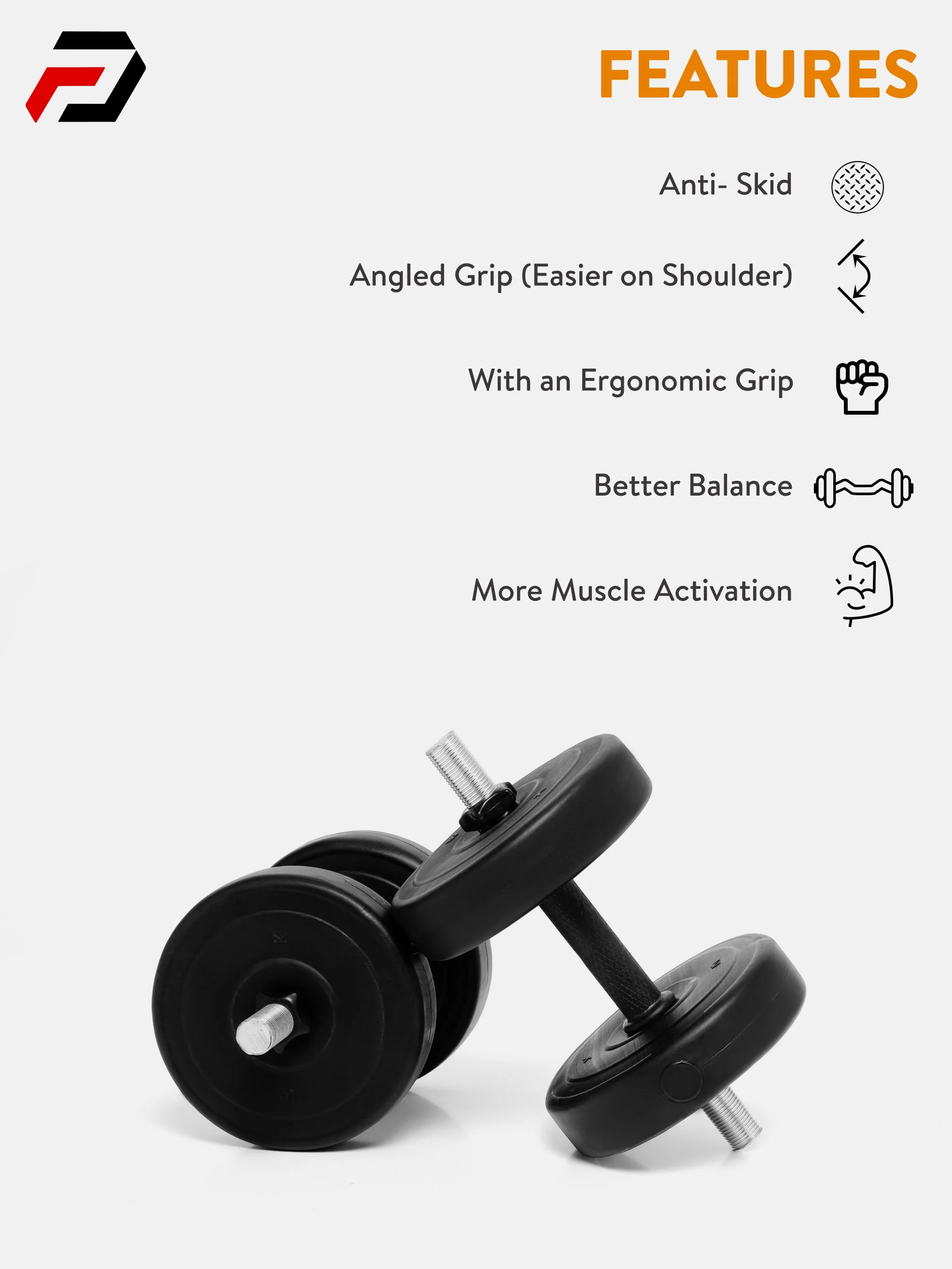 40 kg PVC Curl, Straight Rod Home Gym Combo - Image 8