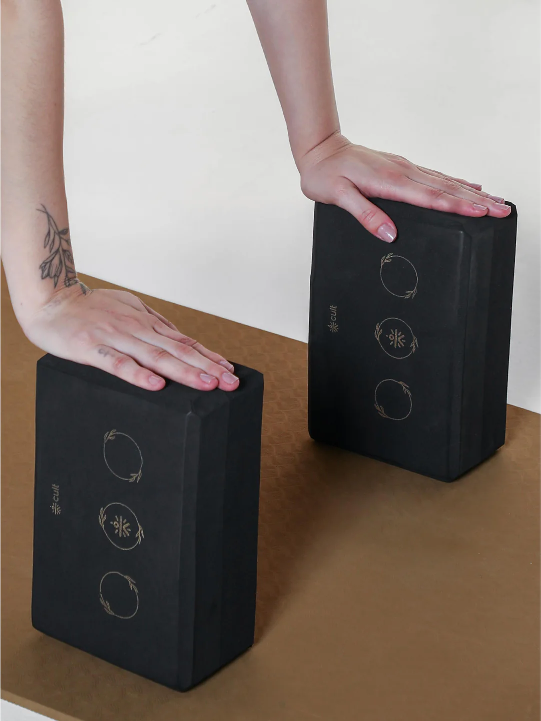 Pack of 2 EVA Yoga Blocks 80mm Black  Non-Toxic, Anti-Skid & Durable
