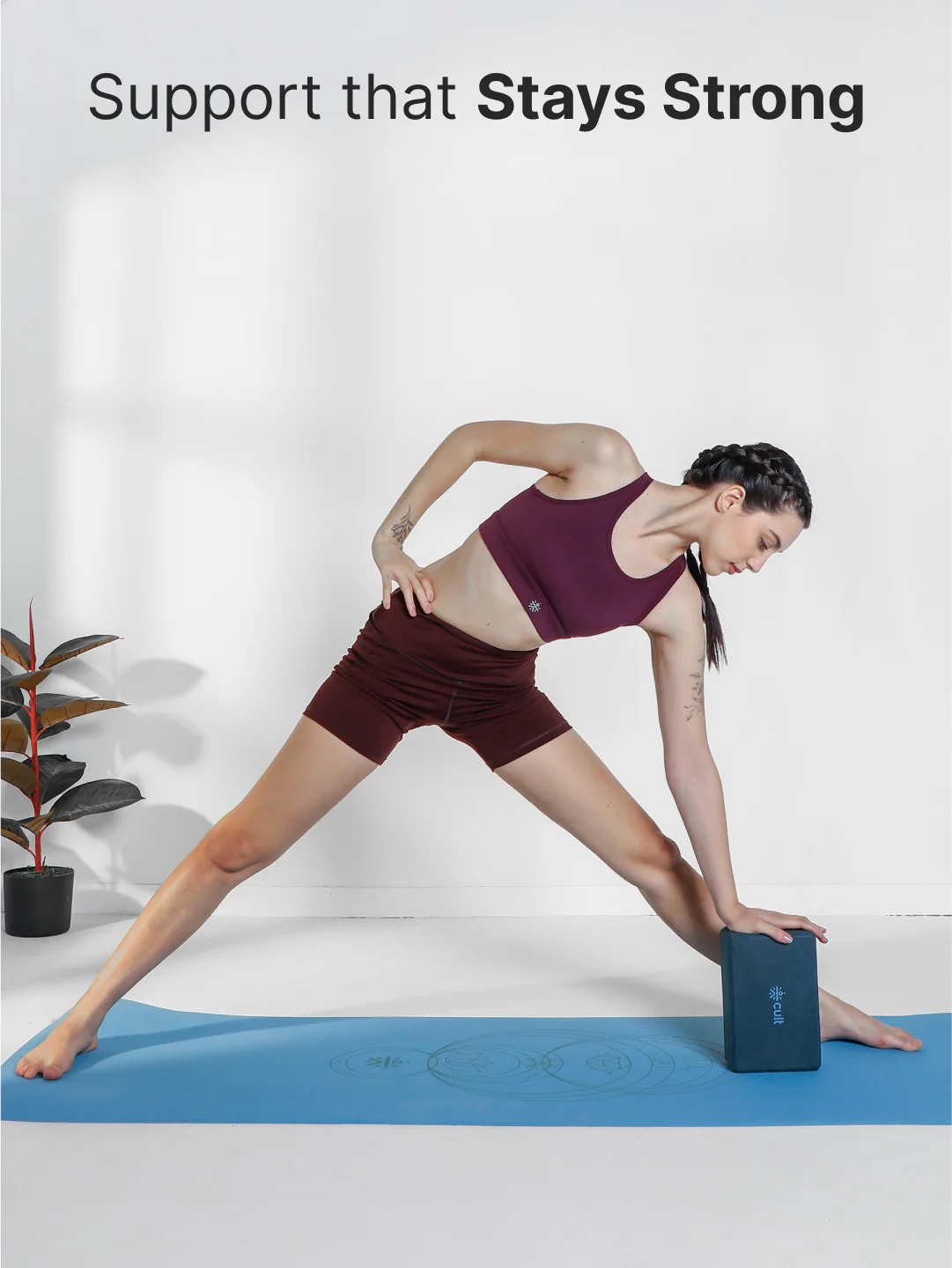 Pack of 2 EVA Yoga Blocks 80mm Blue Non-Toxic, Anti-Skid & Durable - Image 2