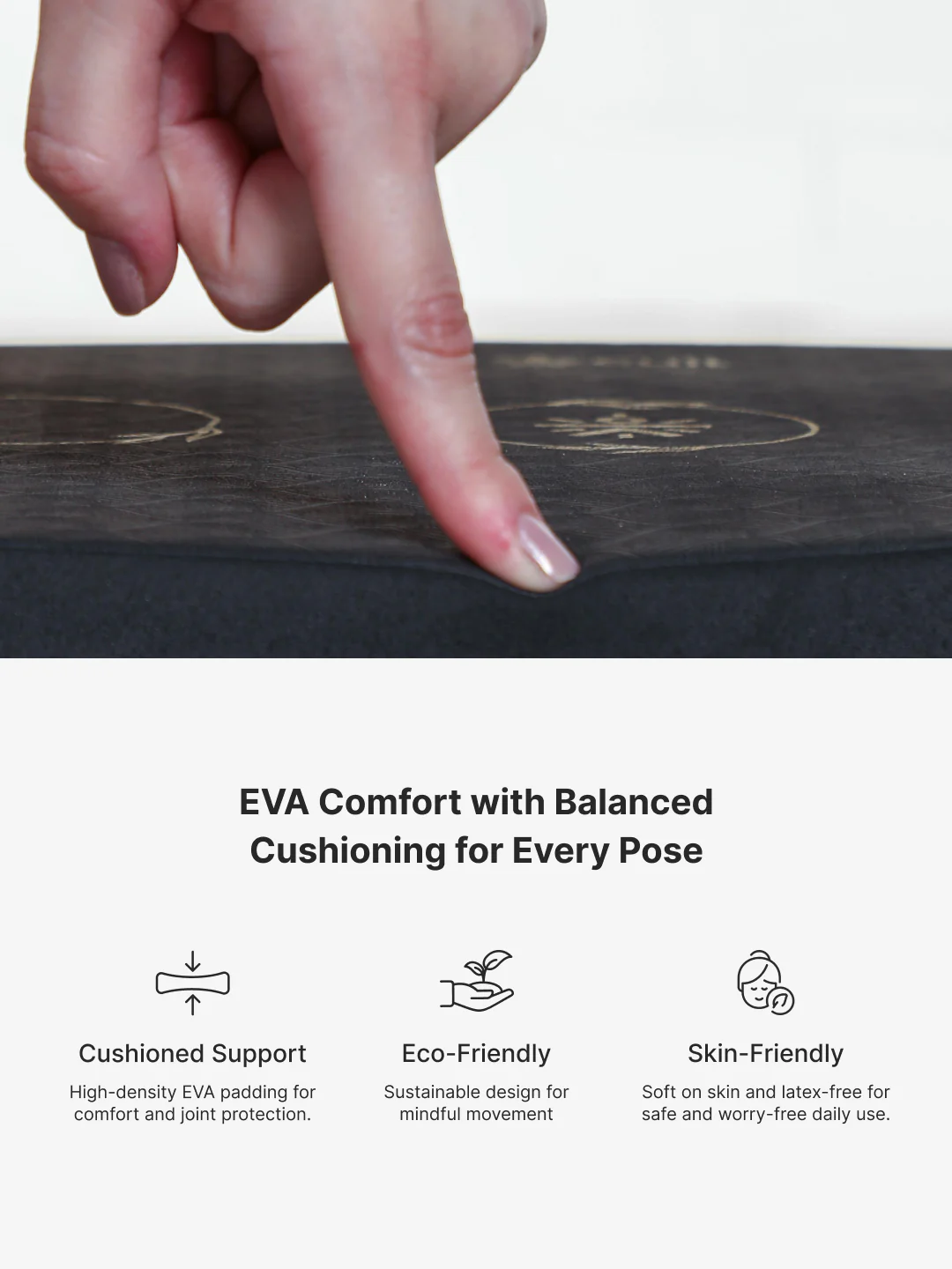 Pack of 2 EVA Yoga Knee Pads 20mm Black Non-Toxic, Anti-Skid & Durable - Image 5