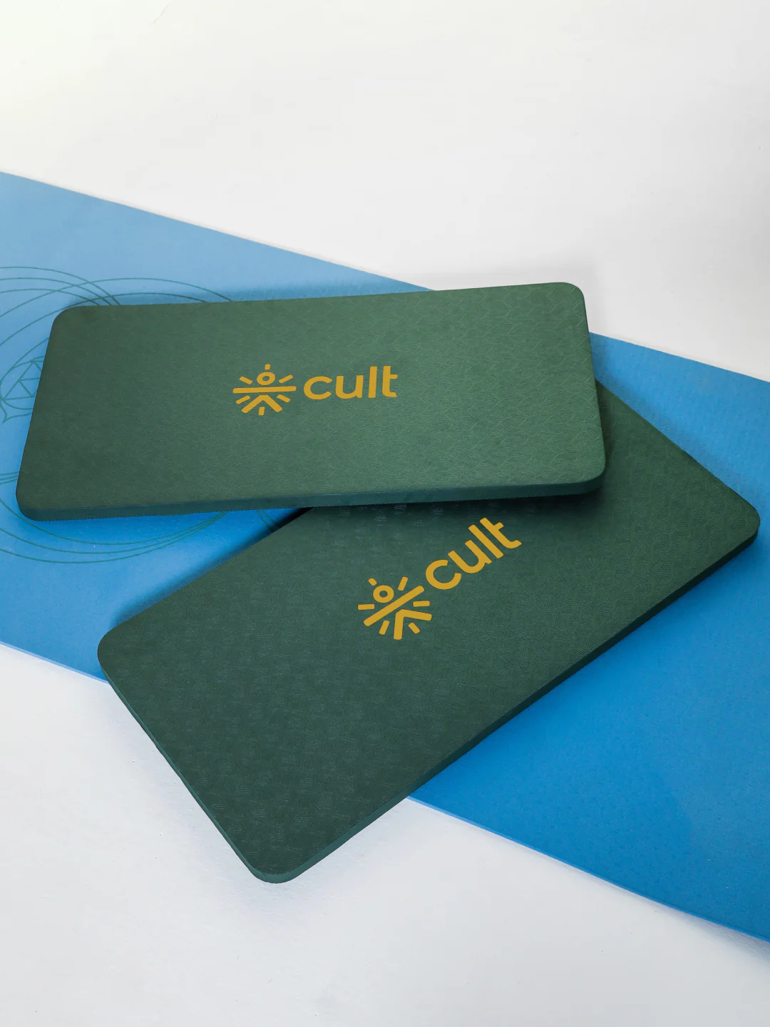 Pack of 2 EVA Yoga Knee Pads 20mm Green Non-Toxic, Anti-Skid & Durable
