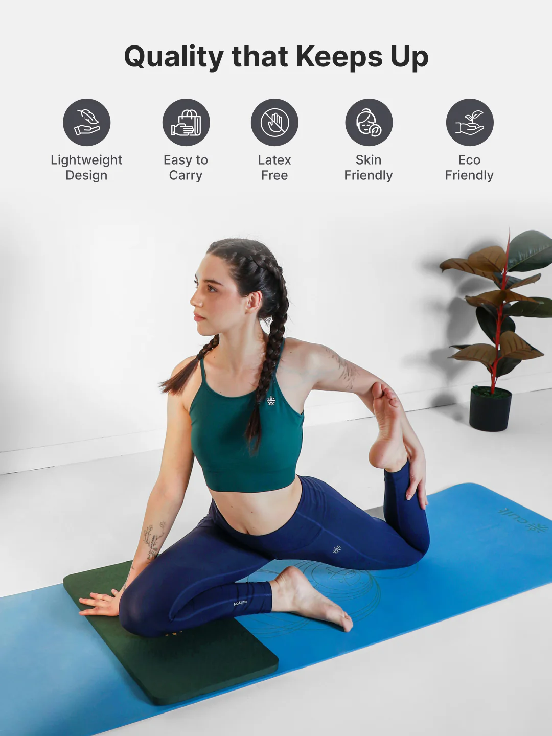 Pack of 2 EVA Yoga Knee Pads 20mm Green Non-Toxic, Anti-Skid & Durable - Image 3