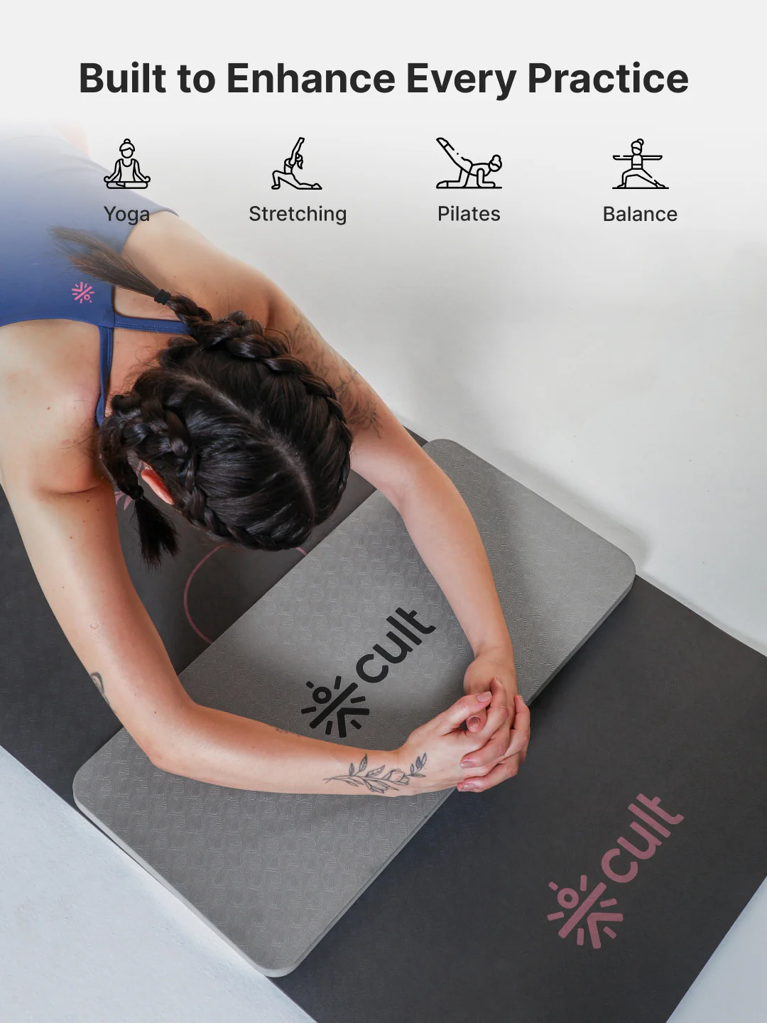 Pack of 2 EVA Yoga Knee Pads 20mm Grey Non-Toxic, Anti-Skid & Durable - Image 6