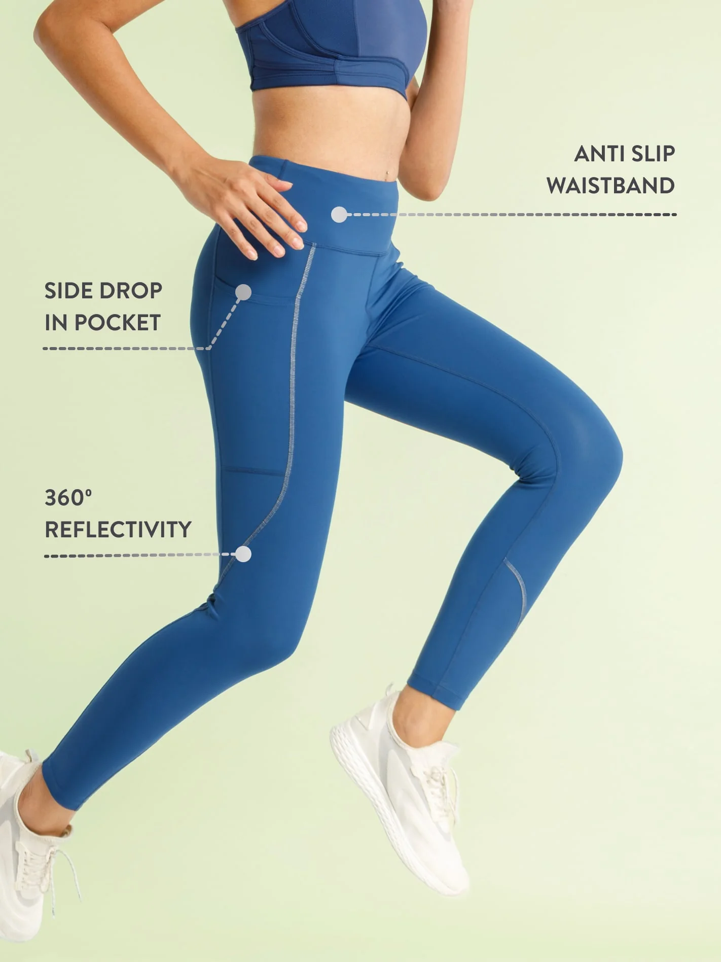 Panelled High Waist Running Tights - Image 7