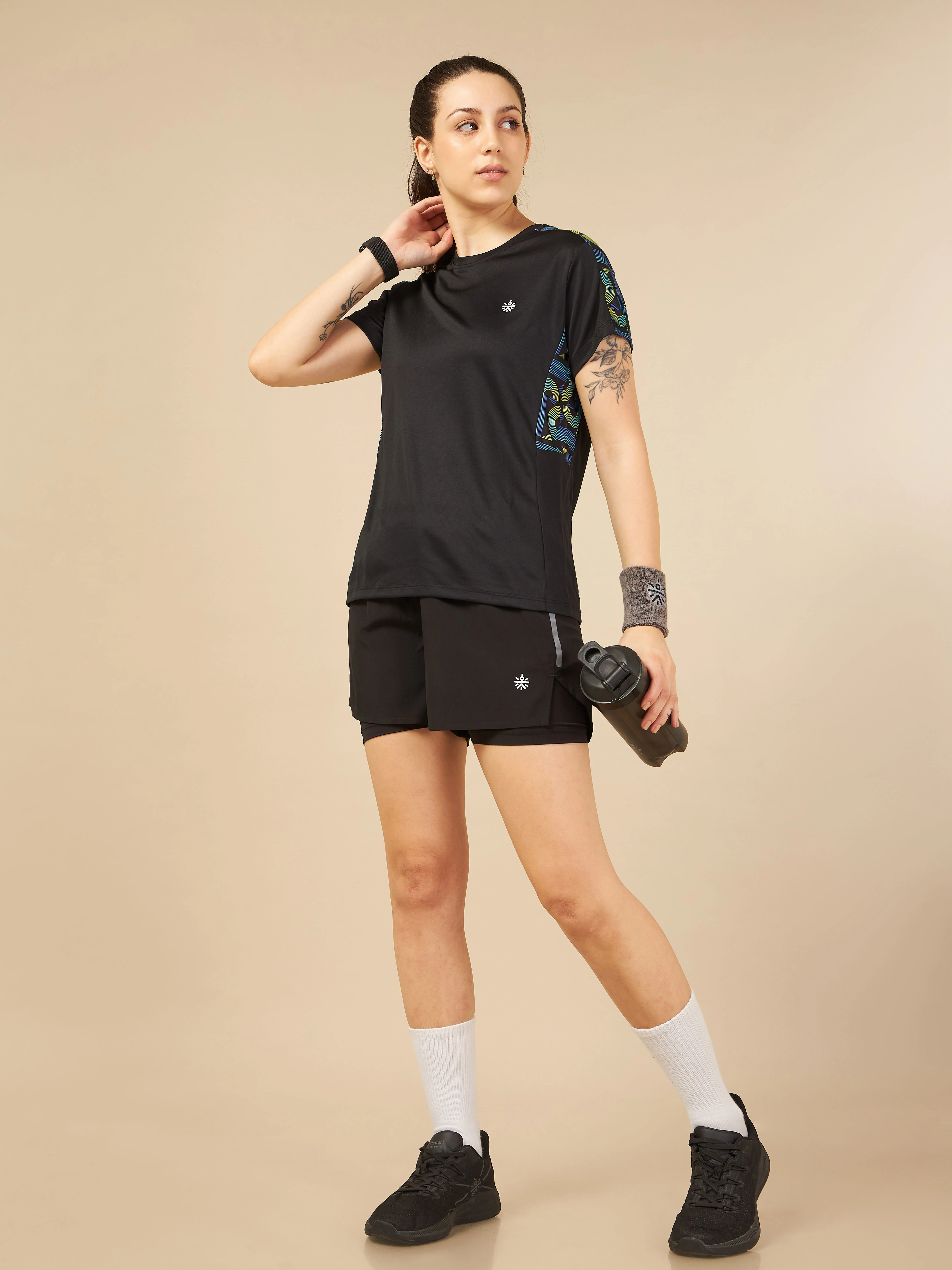 Panelled T-shirt with Sleeve Taping - Image 2